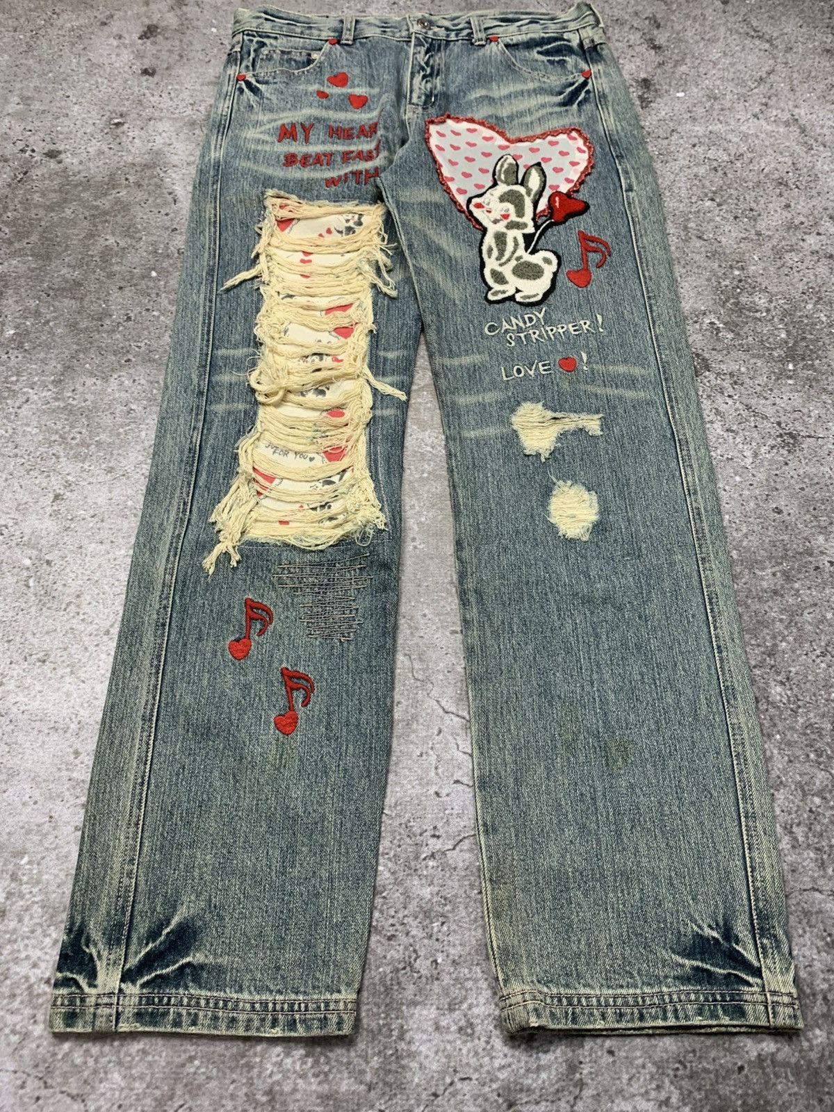 Japanese Brand Candy Stripper Y2k Style Jeans Size US 30 / EU 46 - 2 Thumbnail