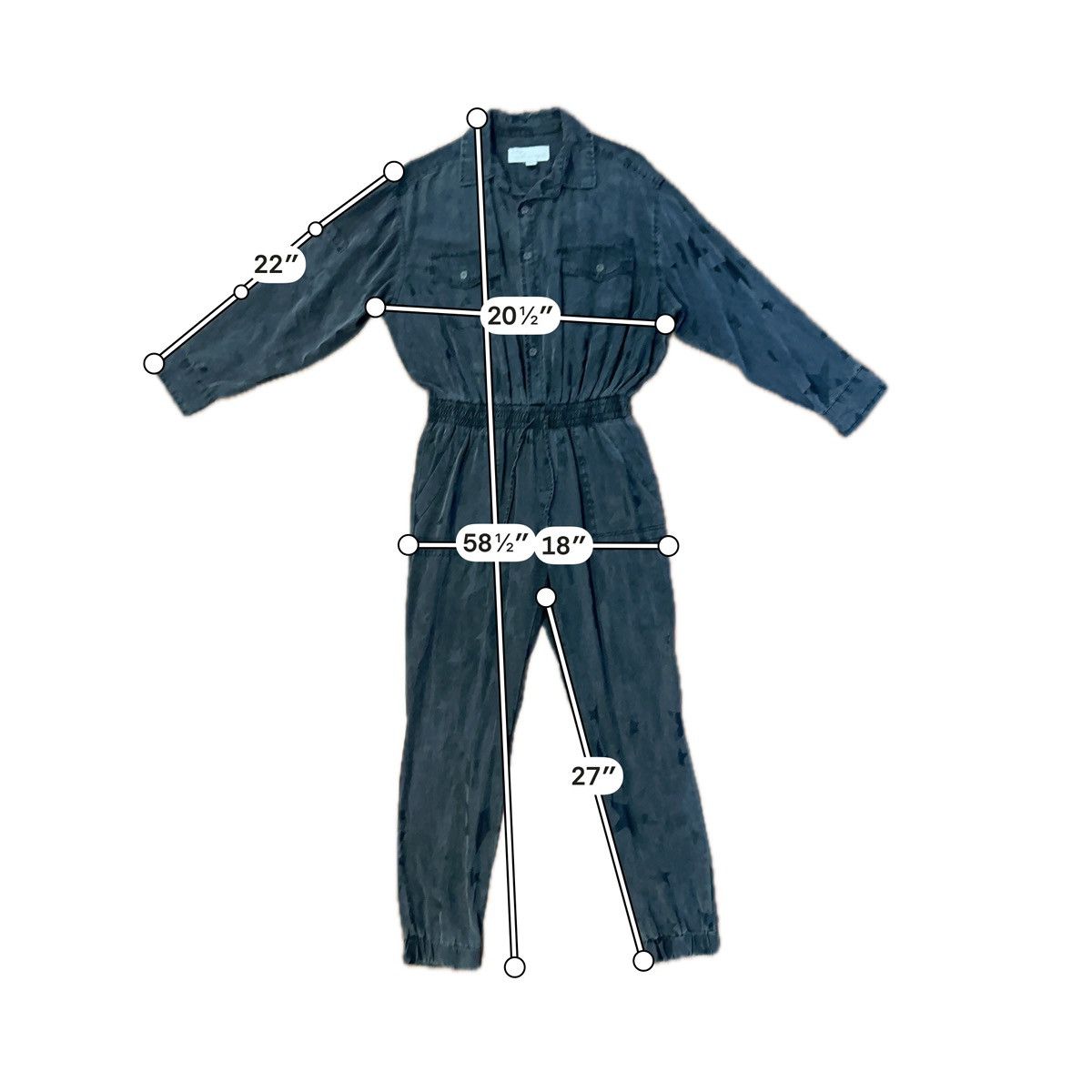 Vintage Havana Vintage Havana Washed Star Embroidered Jumpsuit - Size Small Size 27" / US 4 / IT 40 - 7 Thumbnail
