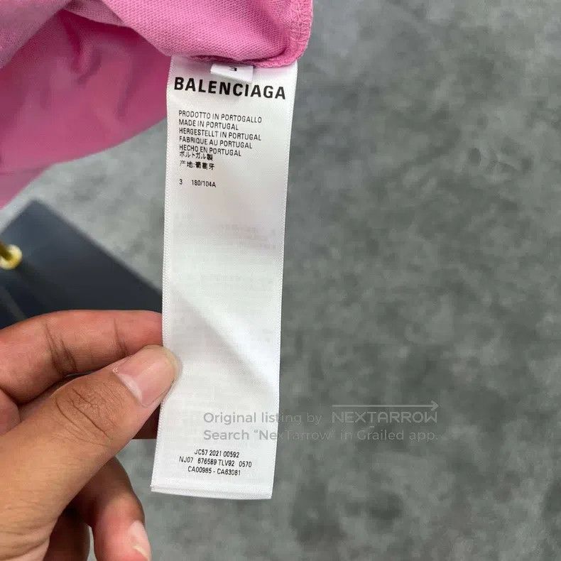 Balenciaga Balenciaga Pink embroidered letter logo short-sleeve T-shi Size US S / EU 44-46 / 1 - 5 Thumbnail