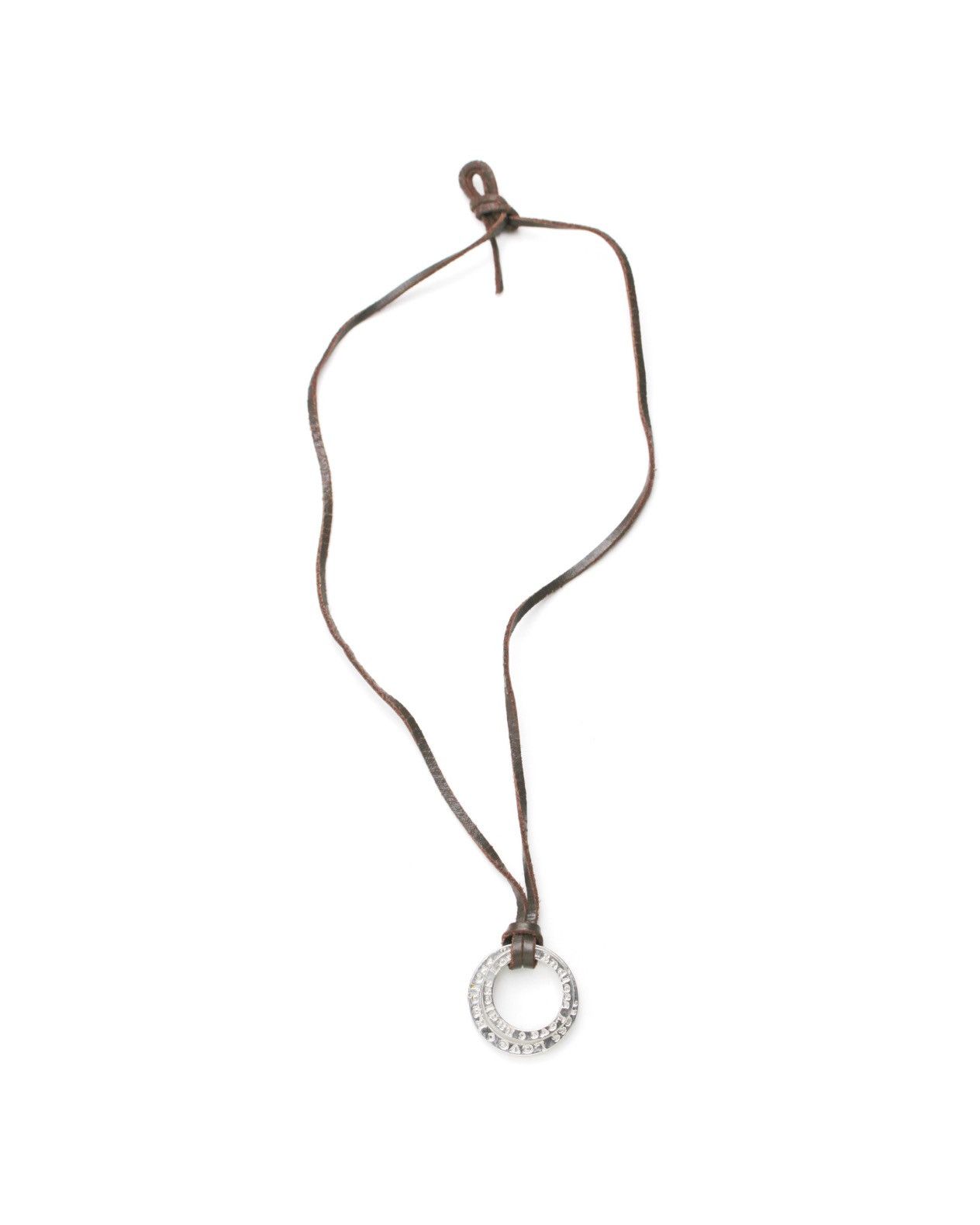 Japanese Brand 2010S LEATHER NECKLACE WITH ENGRAVED RING – “ENDLESS LOVE” Size ONE SIZE - 3 Thumbnail
