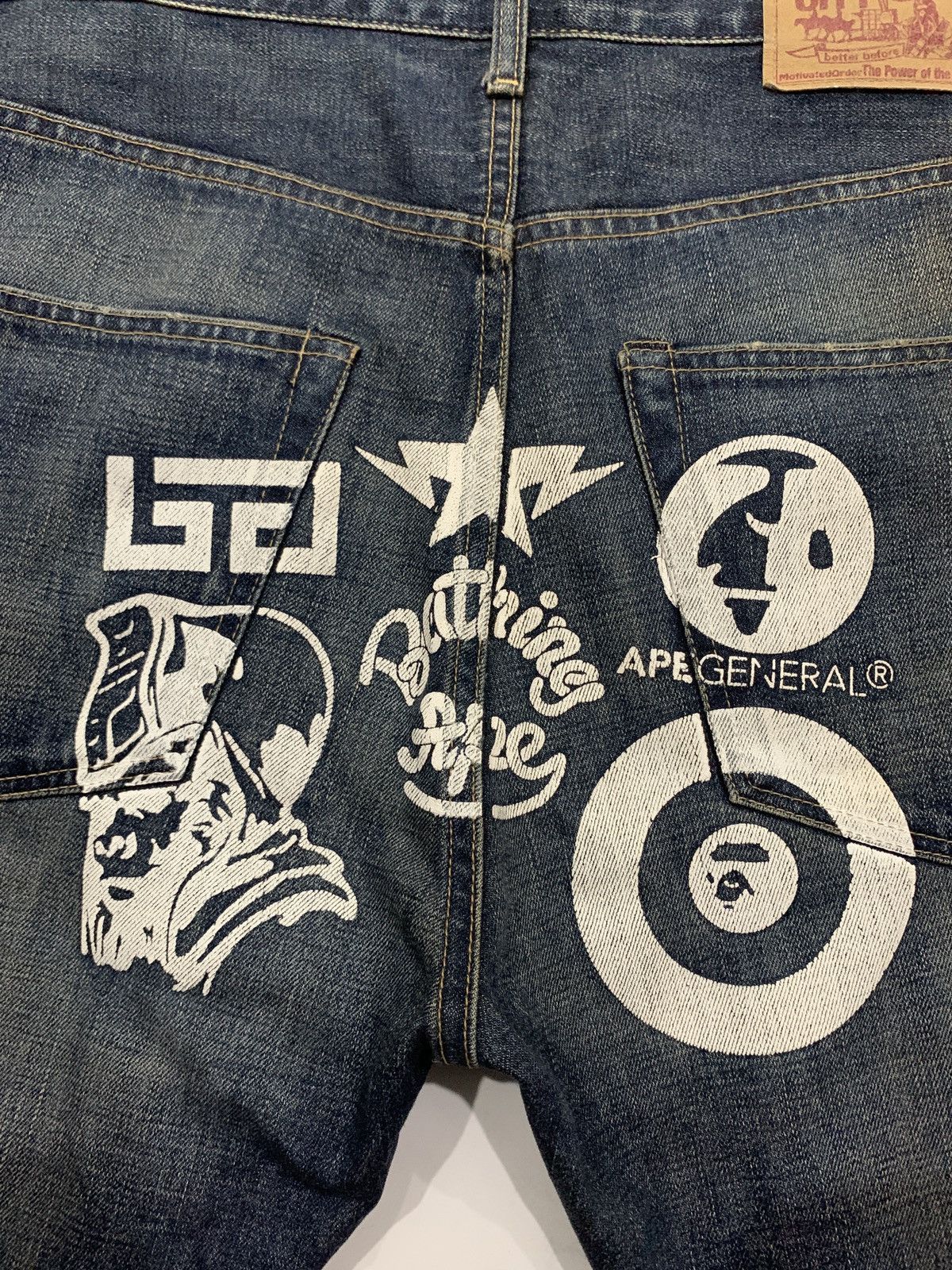 Bape Vintage OG Bape A Bathing Ape Multi Logo Jeans Size US 33 - 7 Thumbnail