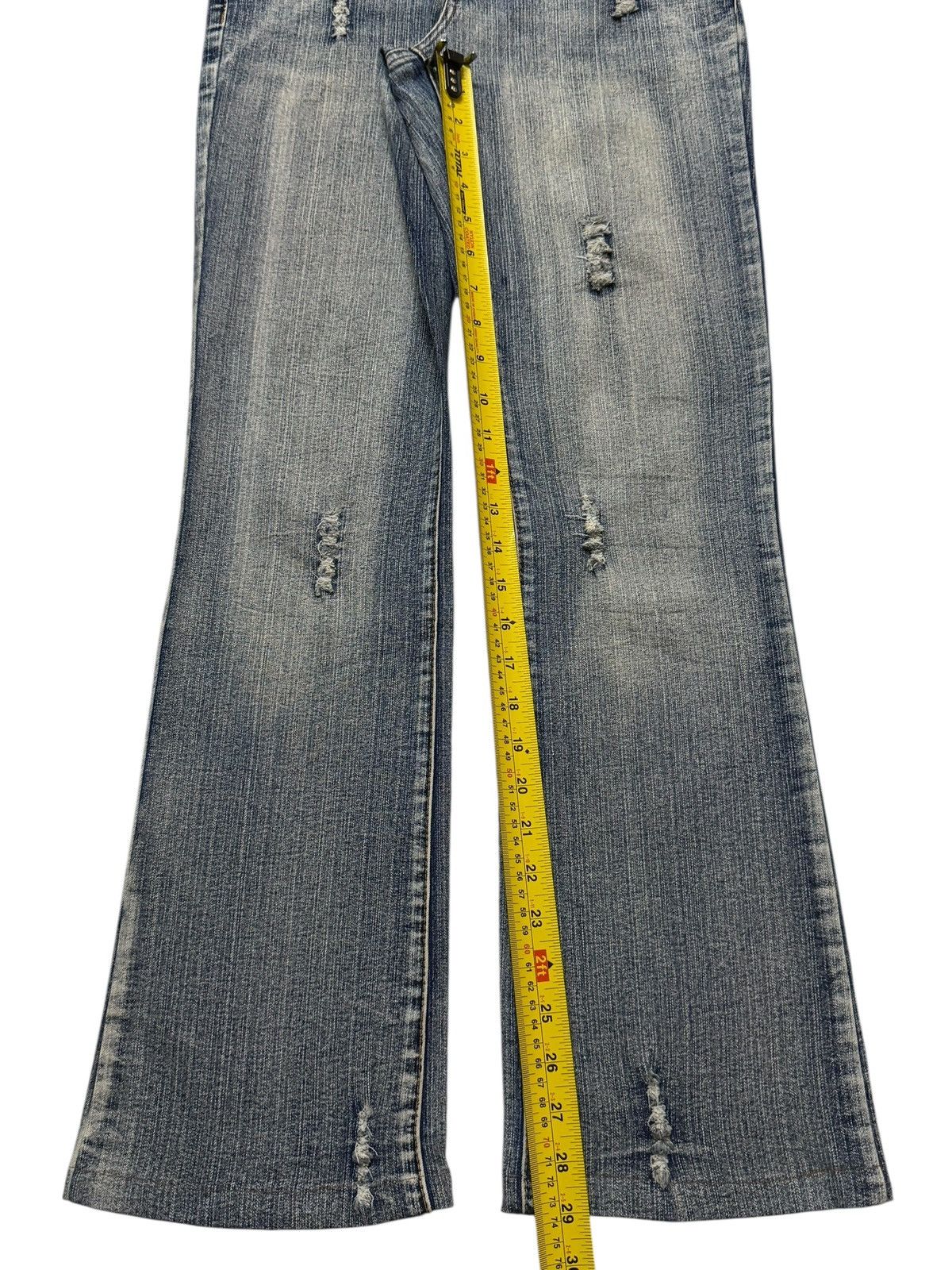 True Religion Vintage Y2K Japanese Brand Faded Wash Ripped Wide Leg Flare Size 28" / US 6 / IT 42 - 10 Thumbnail