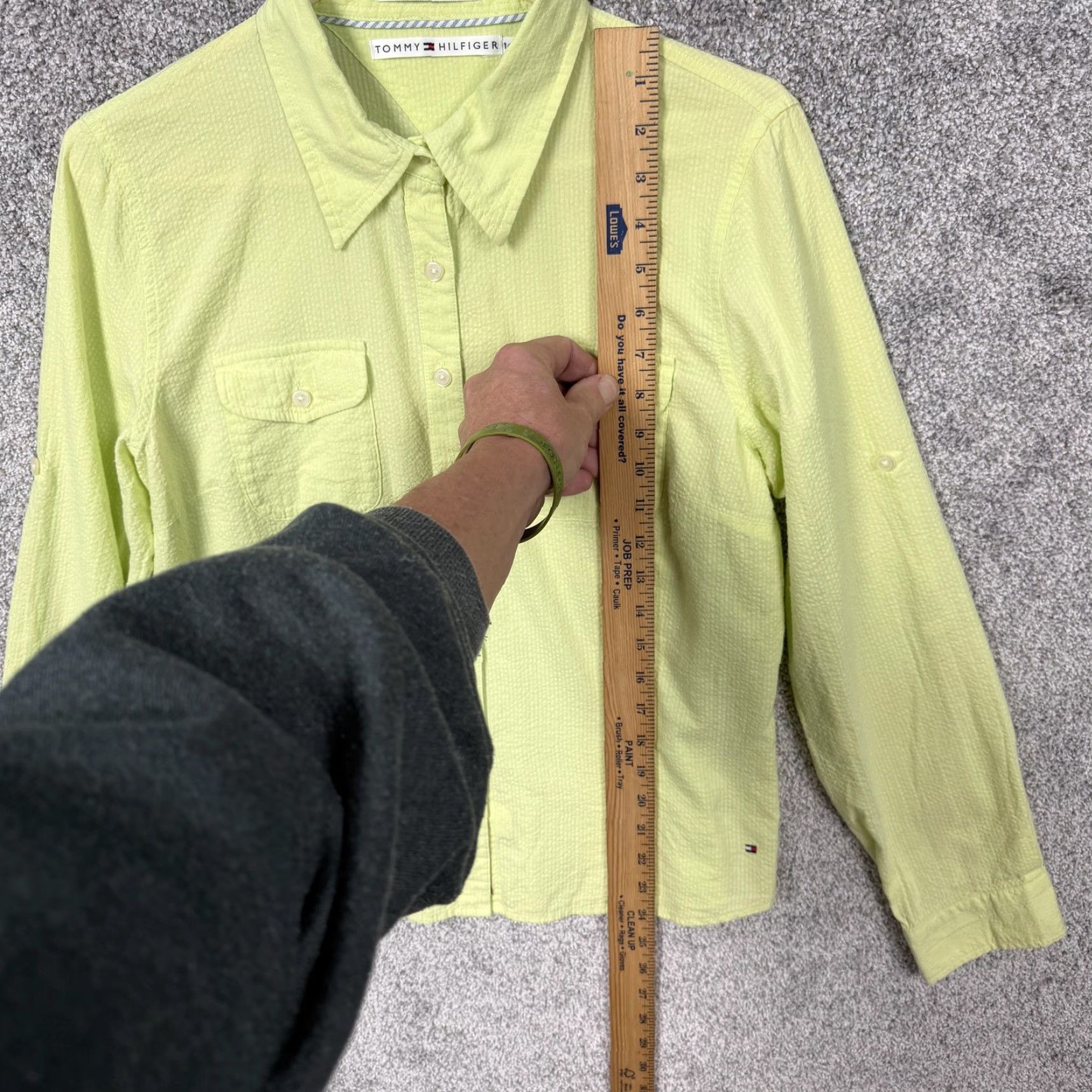Tommy Hilfiger VINTAGE Tommy Hilfiger Button-Up Shirt Womens 14 Green 90s Preppy Coastal Chic - Mens? Size XL / US 12-14 / IT 48-50 - 2 Thumbnail