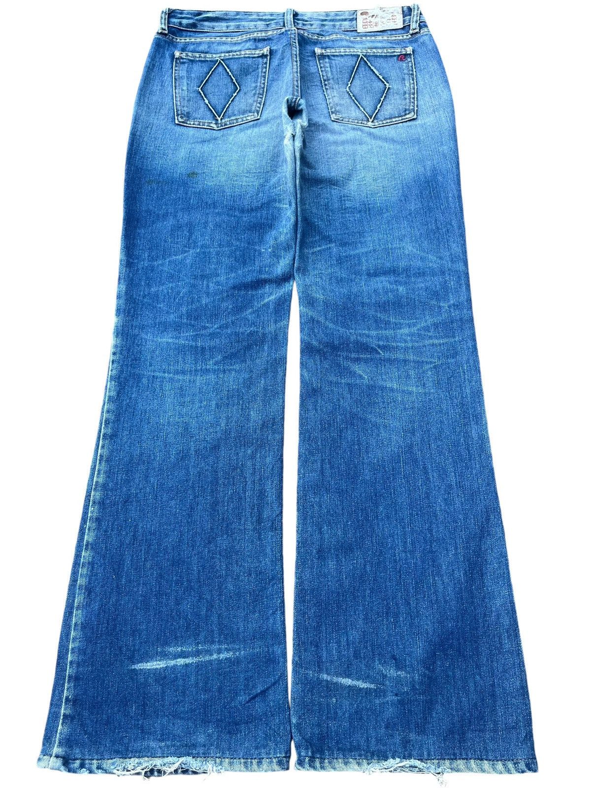 Replay Vintage Made in Italy Reply Blue Washed Mid Rise Flare Jeans Size US 30 / EU 46 - 2 Thumbnail
