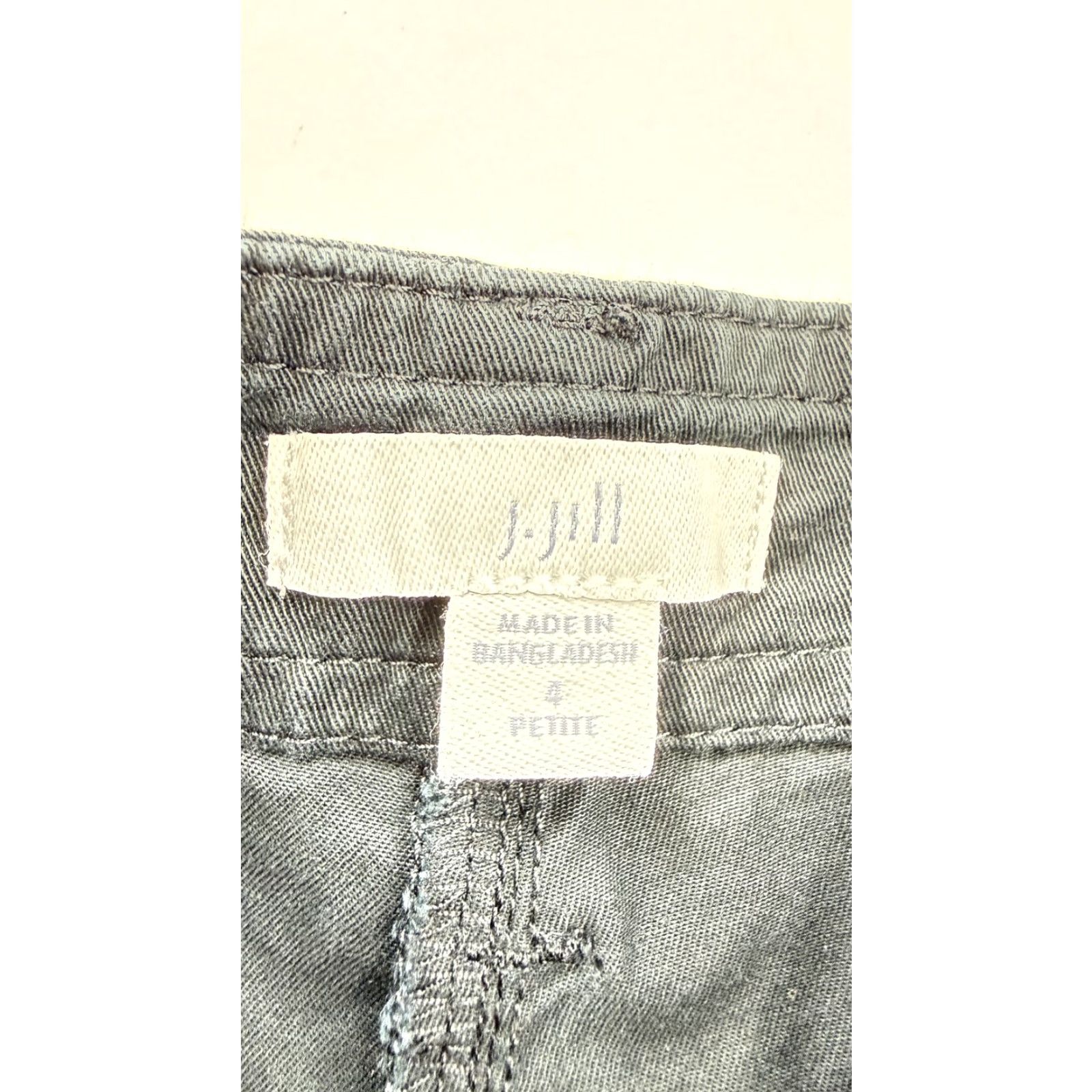 J. Jill J.Jill Pants Womens 4P Black Pima Cotton Crop Cuffed Straight Leg Twill Casual Size 27" / US 4 / IT 40 - 6 Thumbnail