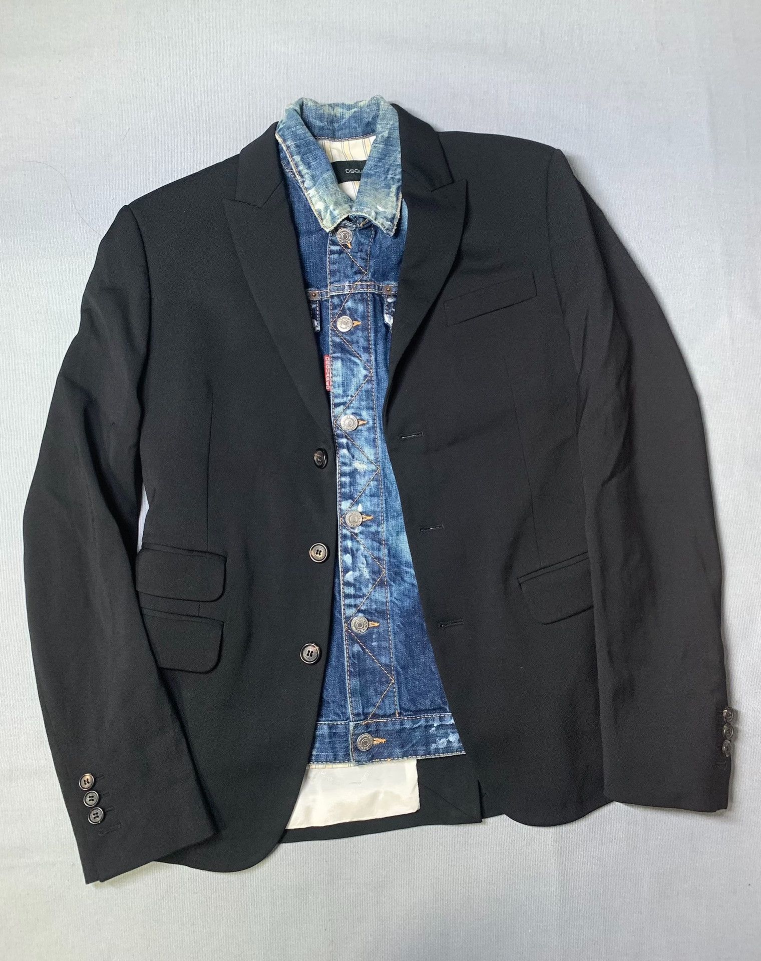 Dsquared2 Dsquared2 Two-in-One Denim Vest Blazer Size US M / EU 48-50 / 2 - 1 Thumbnail