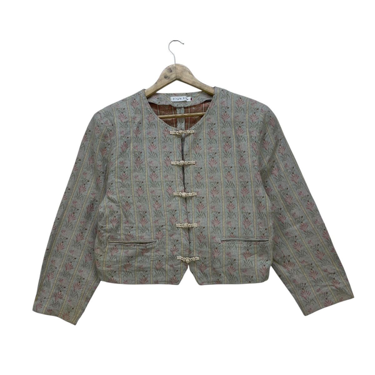 Japanese Brand × Yohji Yamamoto 💥 Vintage Simple Life Fullprint Cropped Chinese Button Size M / US 6-8 / IT 42-44 - 1 Thumbnail
