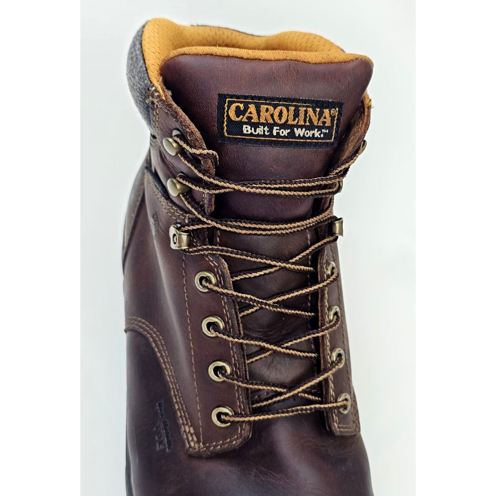 Vintage Carolina Brown Leather Waterproof Composite Toe Work Boots Men 12D Safety ASTM Shoes Size US 12 / EU 45 - 3 Thumbnail