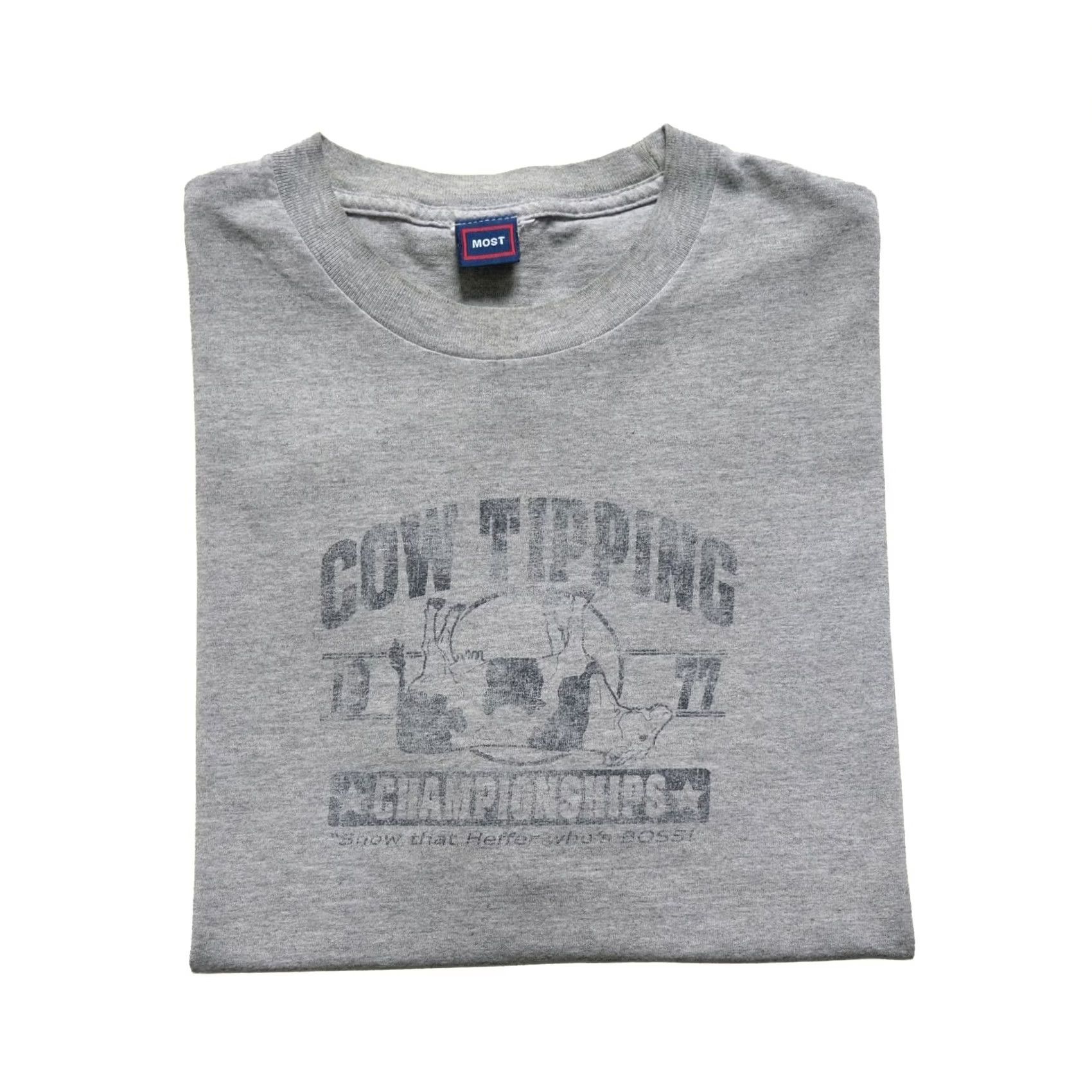 Vintage VINTAGE WESTERN 90s GRAPHIC T SHIRT XL gray Mens Shirt Funny 90s Cow Heifer Western VTG Size US XL / EU 56 / 4 - 2 Thumbnail