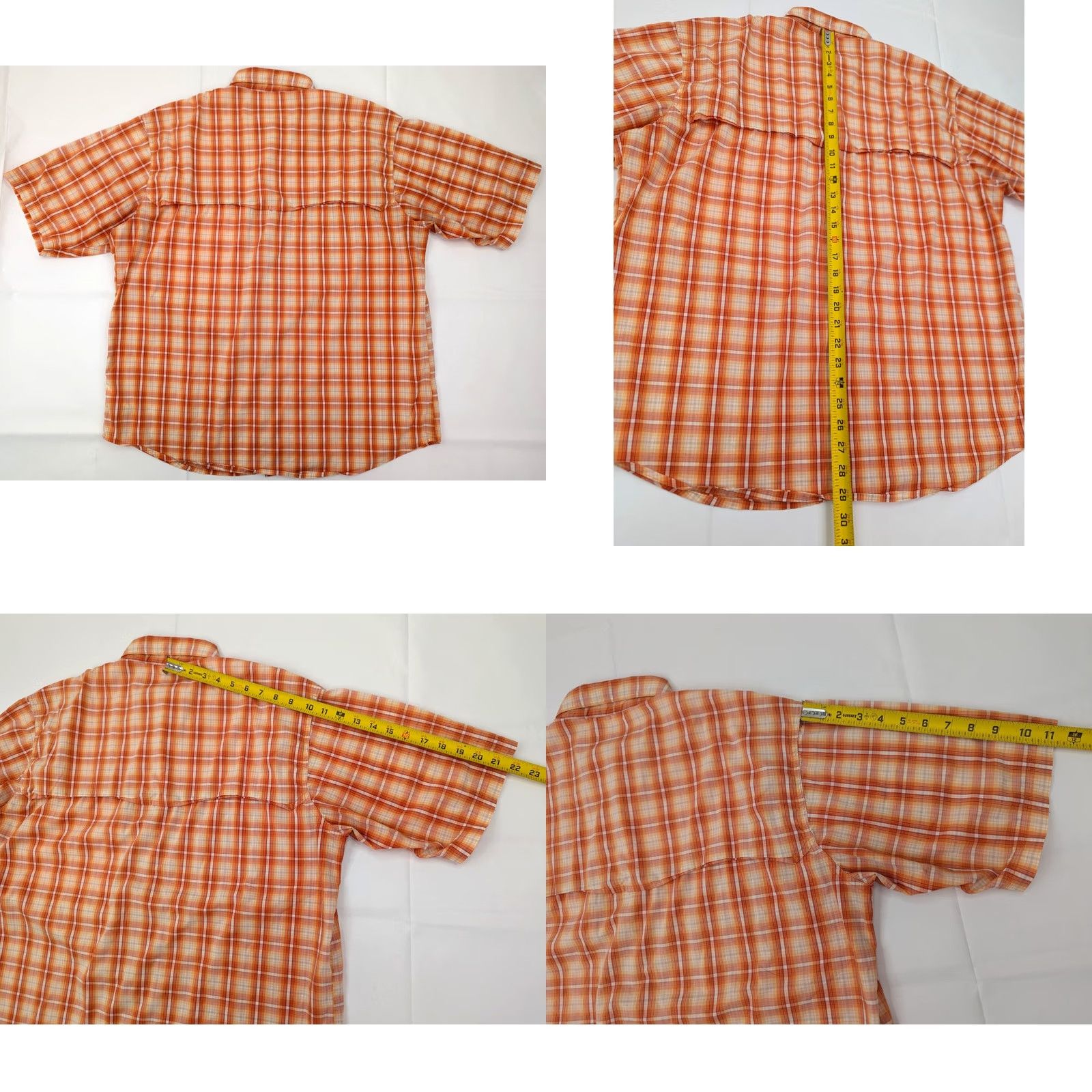 Bass Pro Shops Bass Pro Shop World Wide Sportsman Plaid Vented Button Fishing Shirt Men 2XL Orange Short Sleeve Button-Up Collared Outdoor Sportsman Fish Clothing Size US XXL / EU 58 / 5 - 8 Thumbnail