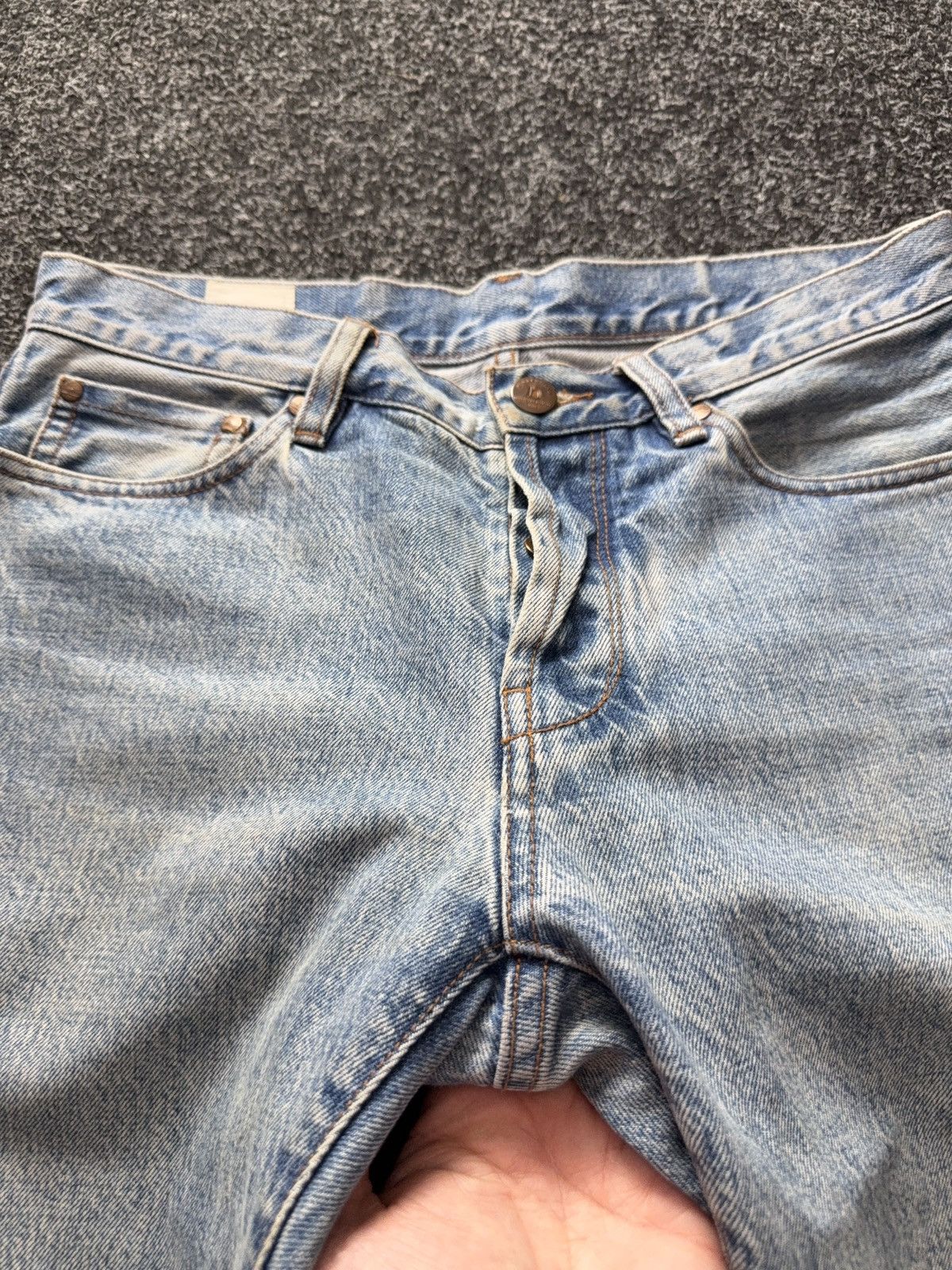 Han Kjobenhavn Han Kjobenhavn Selvedge Jeans Dirty Distressed Light Wash Size US 29 - 11 Thumbnail
