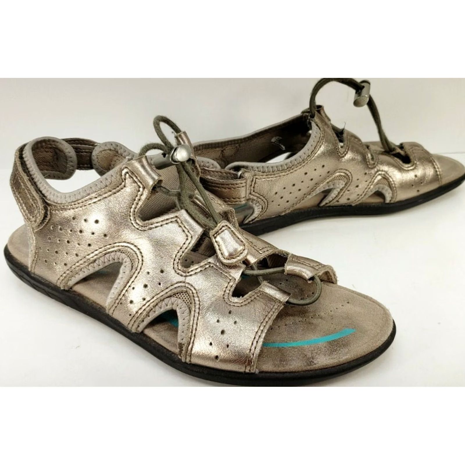 Ecco ECCO Gladiator Womens Pewter Toggle Metallic Slingback Sandals Size Size US 5.5 / IT 35.5 - 4 Thumbnail