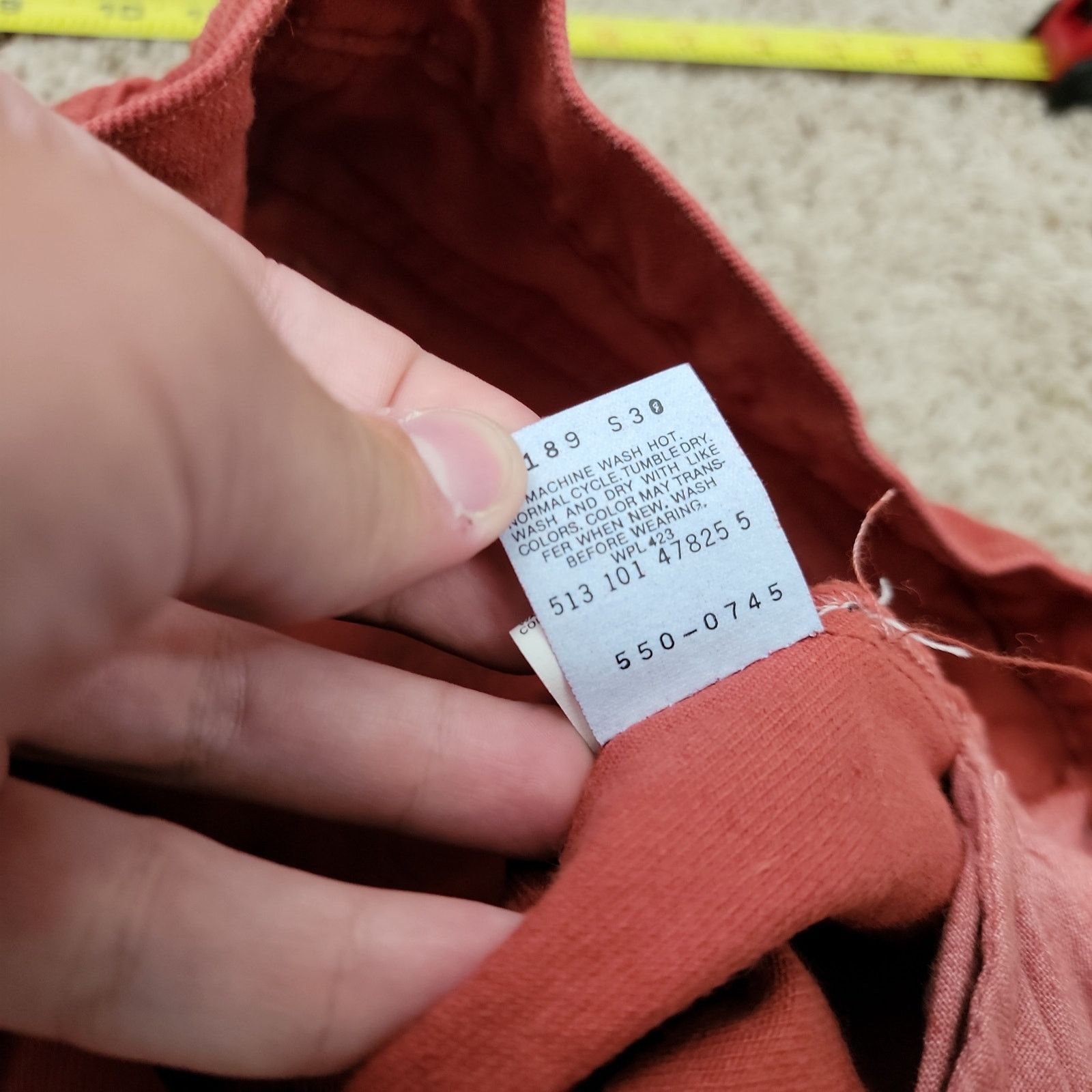 Levi's Deadstock NOS Vintage 90’s Levis 550 Jeans Red Denim 38x34 Size US 38 / EU 54 - 8 Thumbnail