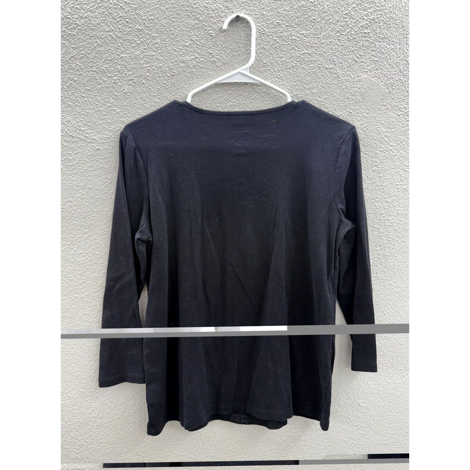 Jones New York Jones New York Signature Shirt Womens Size Medium Black 3/4 Sleeve V-Neck Size M / US 6-8 / IT 42-44 - 6 Thumbnail