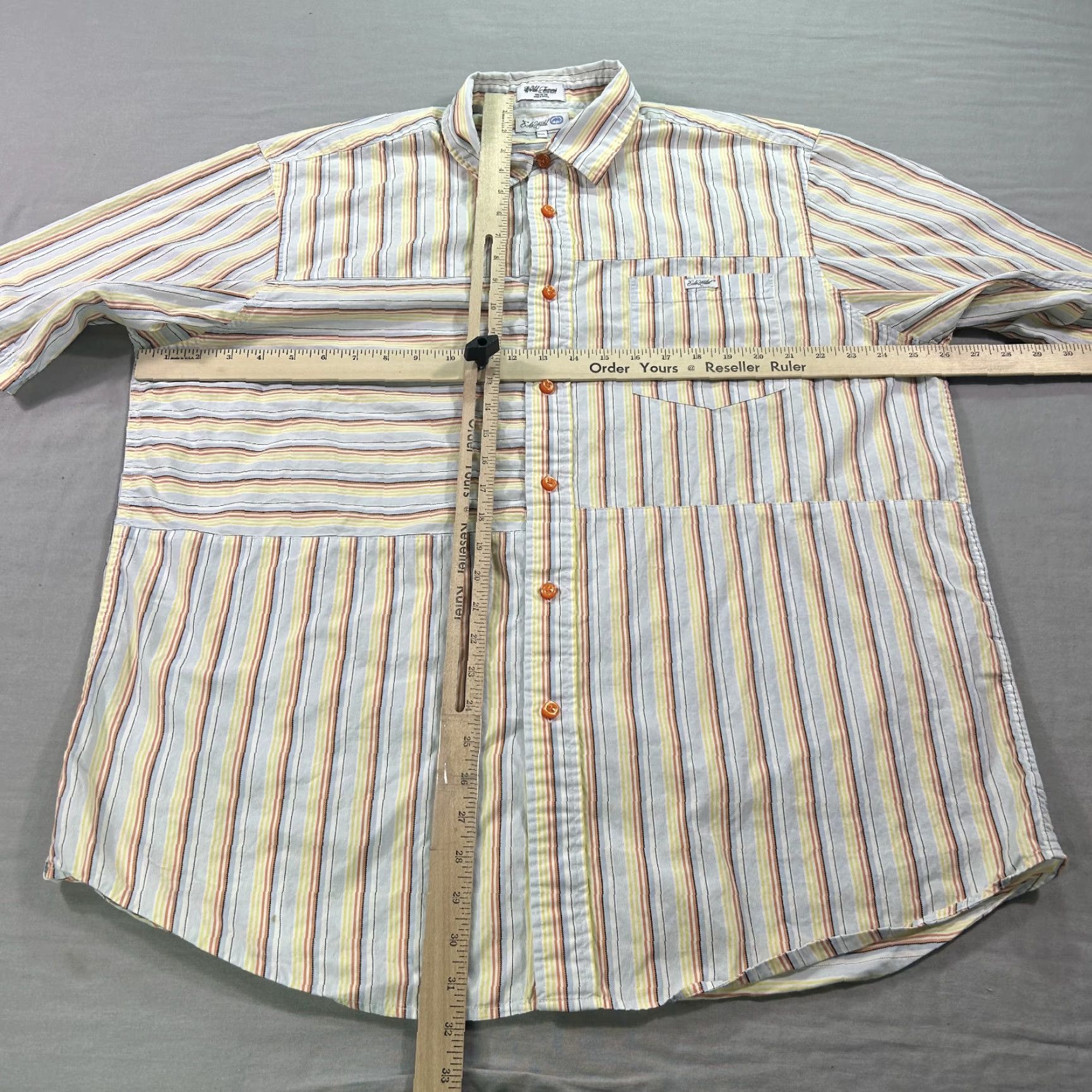 Ecko Unltd. VINTAGE Ecko Unltd Shirt Mens 2XL Striped Patchwork Button-Up Hip Hop Casual Size US XXL / EU 58 / 5 - 5 Thumbnail