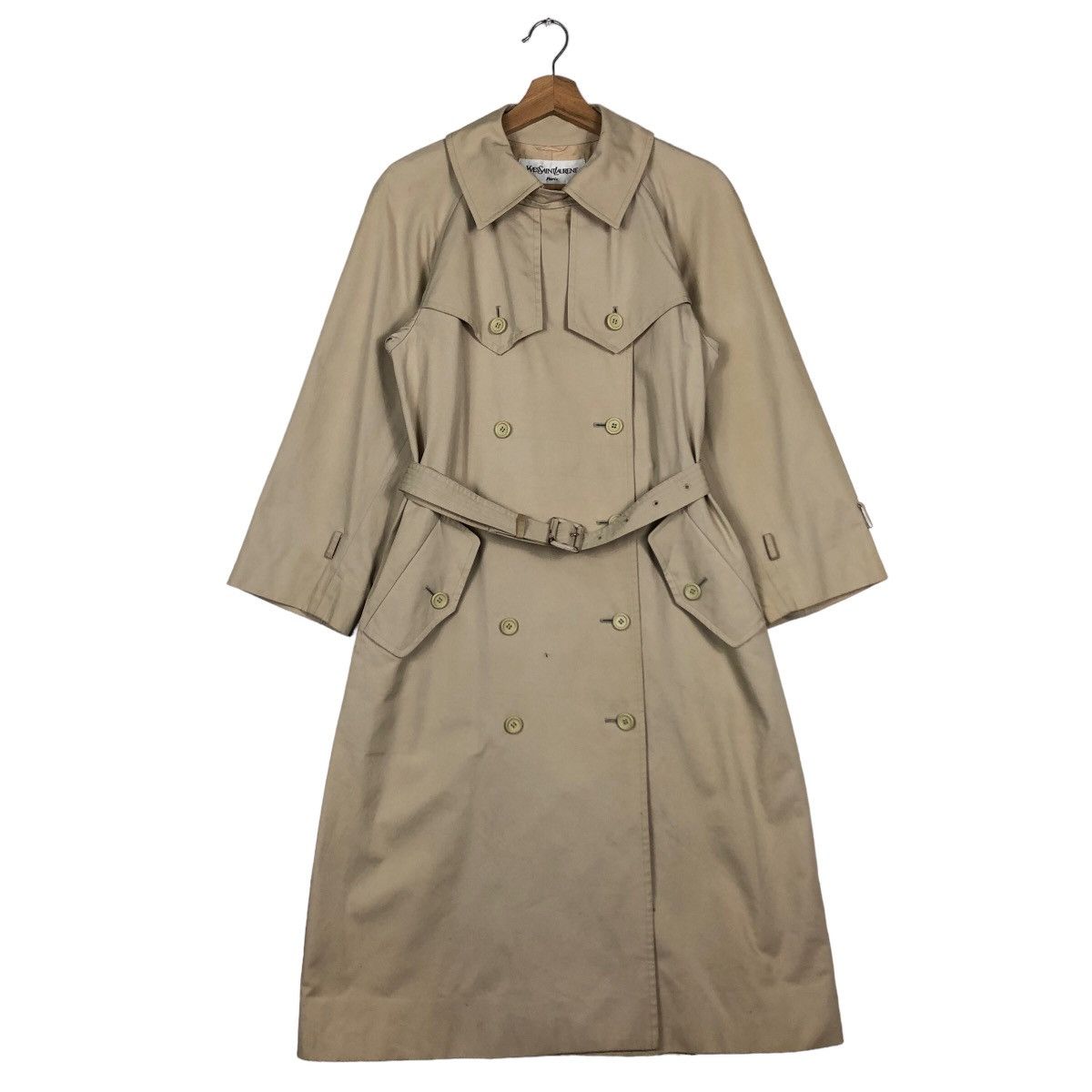 Yves Saint Laurent 🔥Rich Brown - Long Fly Coats Double Breast Bondage Design Size US M / EU 48-50 / 2 - 2 Thumbnail