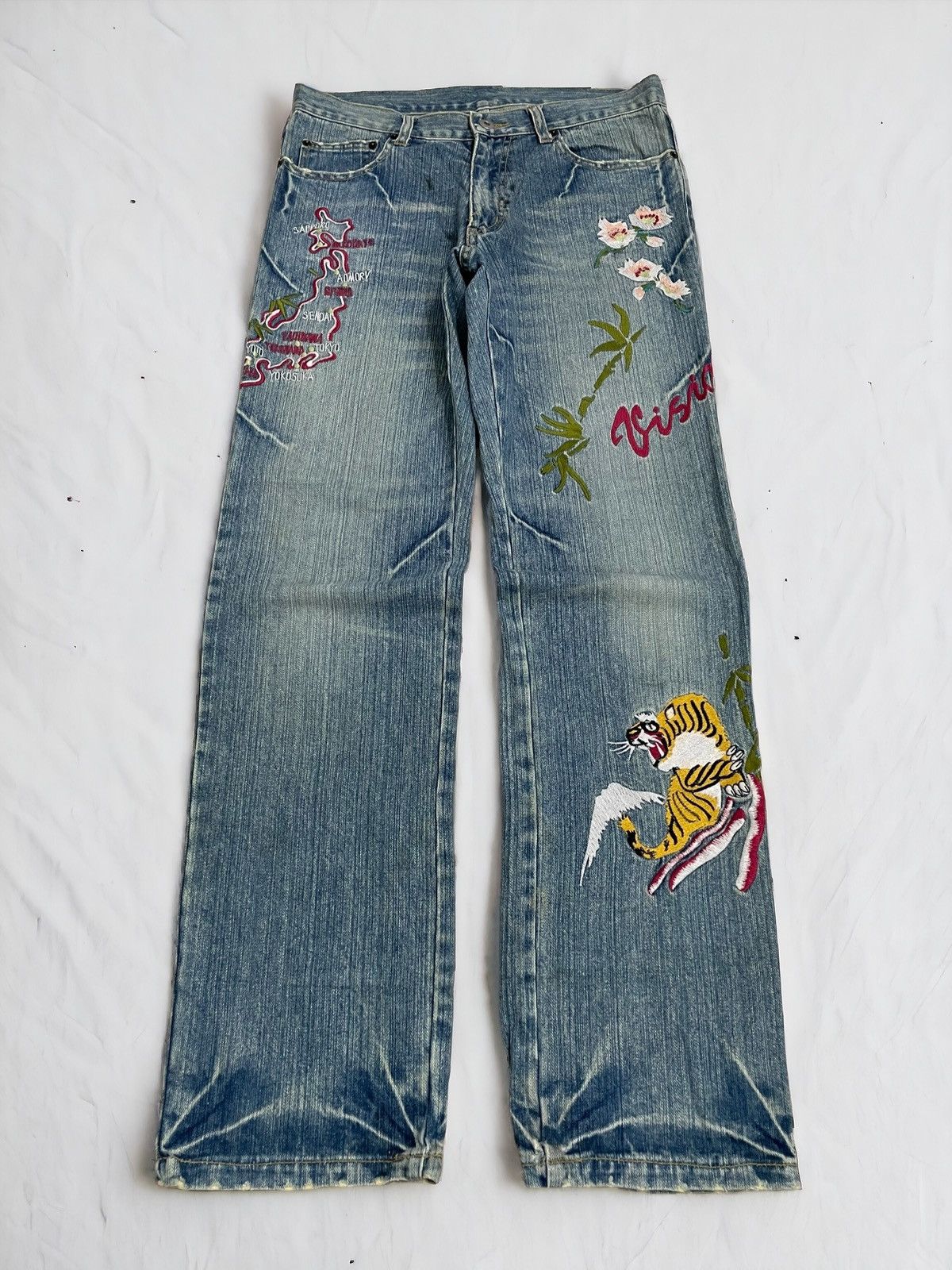 Hysteric Glamour Vision of Japan Embroidery Tiger Karakuri Gumu Design Size US 31 - 1 Thumbnail