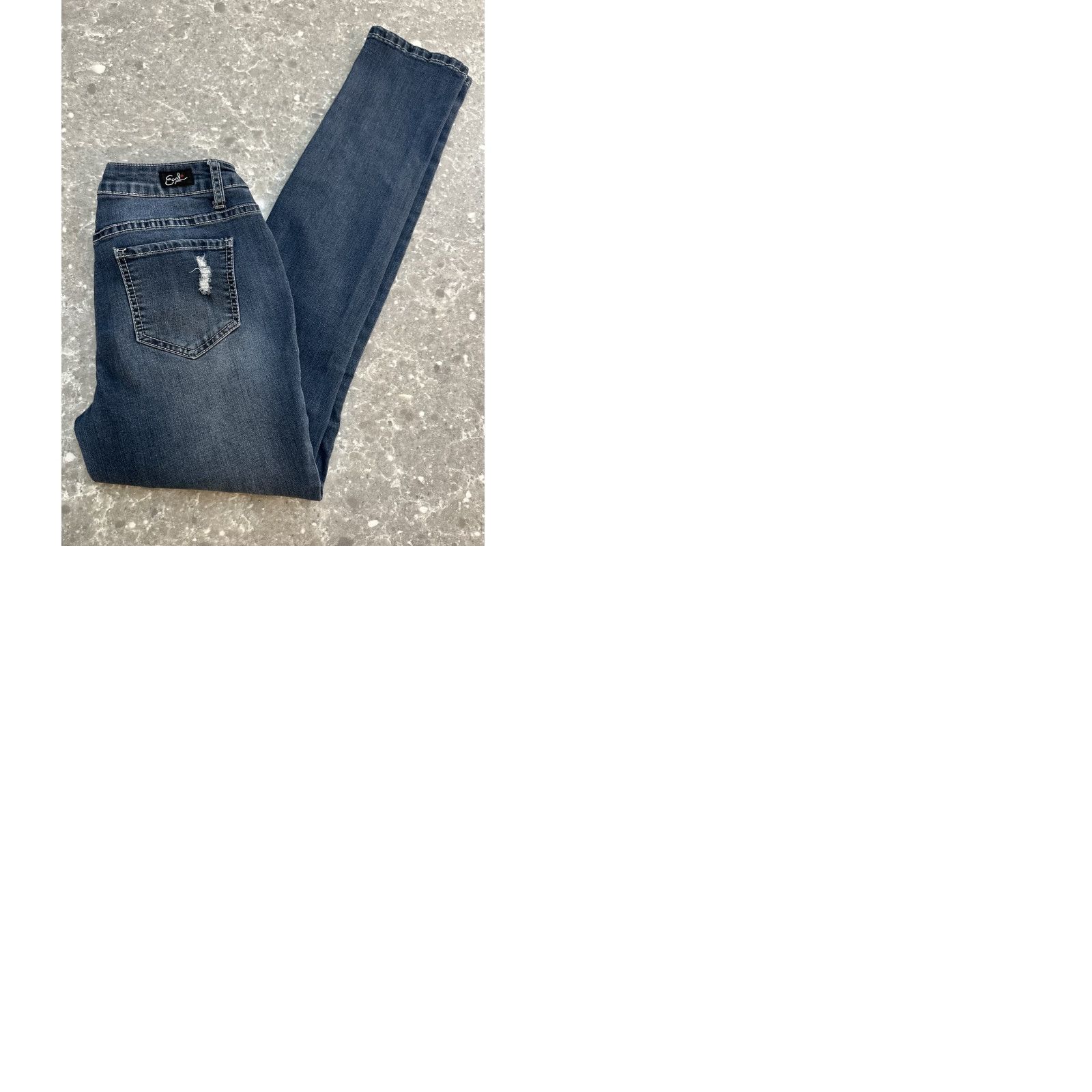 Vintage Earl Jeans Skinny Jeans Medium Wash Low Rise Stretch Denim 5-Pocket Zip 26x29 Regular Women US Flag Theme Size 27" / US 4 / IT 40 - 12 Thumbnail