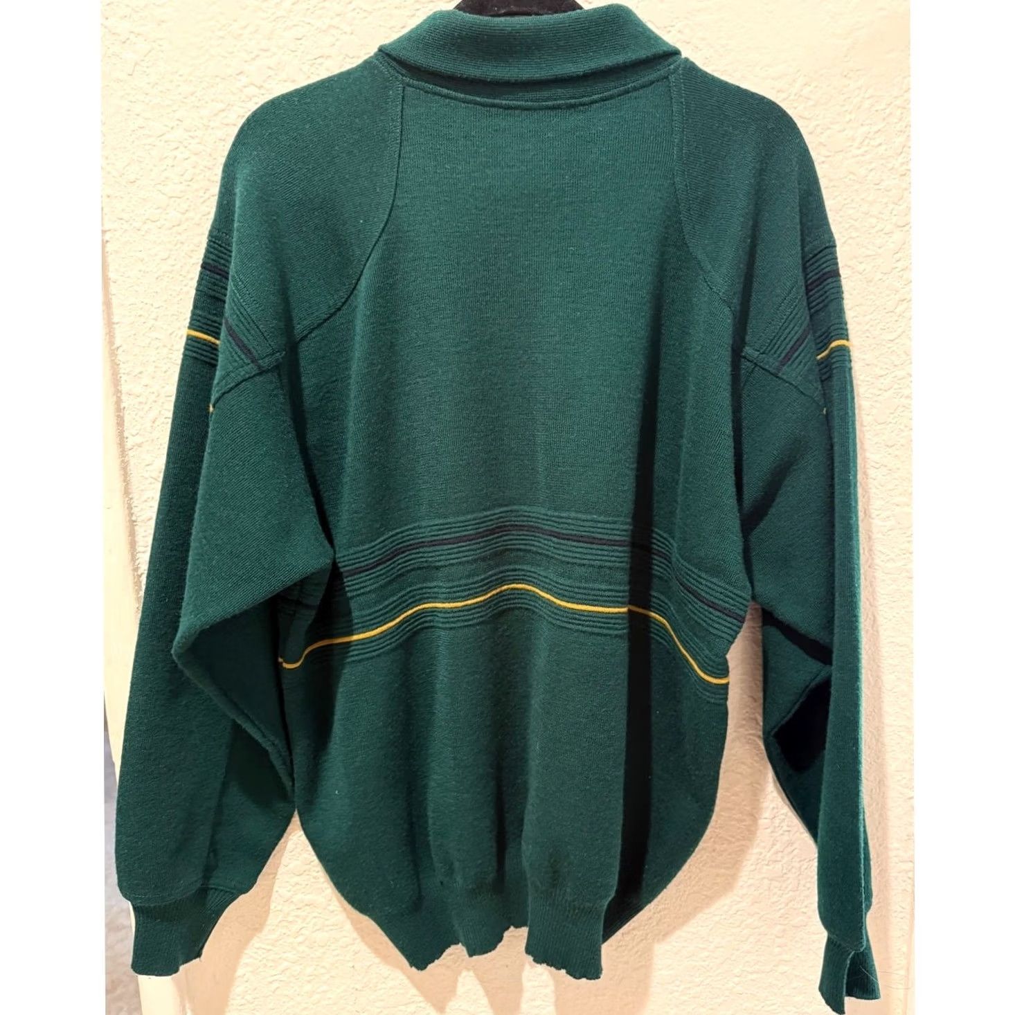 McGregor VINTAGE McGregor Wool-Blend Green Polo Sweater Long Sleeve Pullover M/L Men Size US M / EU 48-50 / 2 - 6 Thumbnail