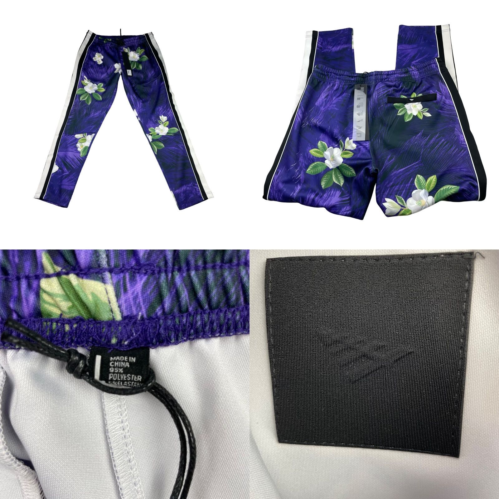 Vintage NEW Paperplanes Men's Track Suit Purple Mardigras Floral Large Size 42R - 9 Thumbnail