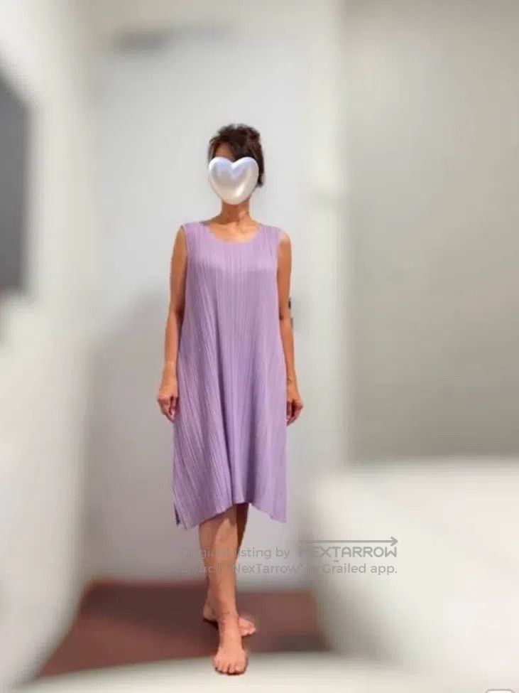 Issey Miyake Issey Miyake Light Purple Long Top Short Dress Size L / US 10 / IT 46 - 3 Thumbnail