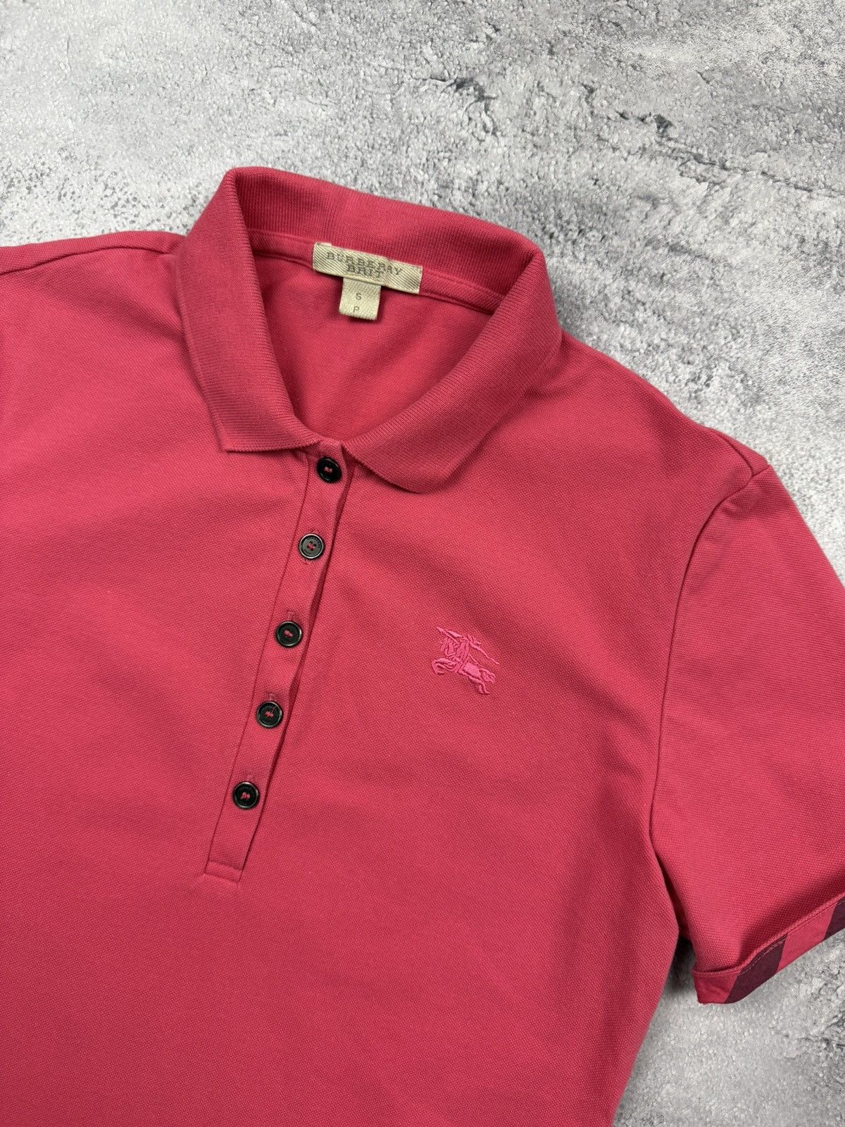 Burberry Burberry Brit Nova Check Pink Polo T-Shirt Y2K Tee Luxury Size S / US 4 / IT 40 - 9 Thumbnail