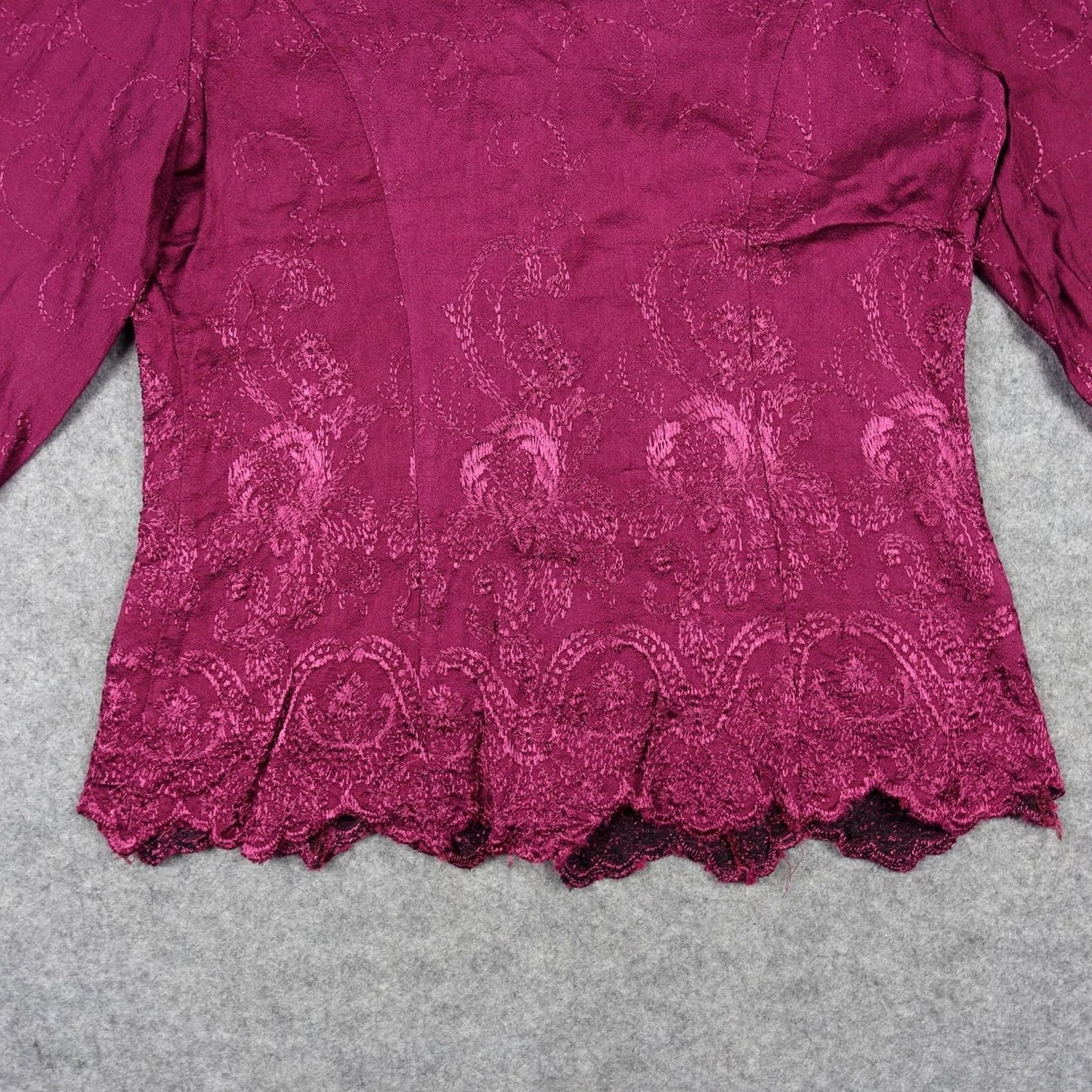 Vintage VINTAGE Jeffrey & Dara Jacket Womens 12 Pink Lace Embroidered Blazer Magenta Jacket Women - 12 Navy or Pink? Size XL / US 12-14 / IT 48-50 - 6 Thumbnail