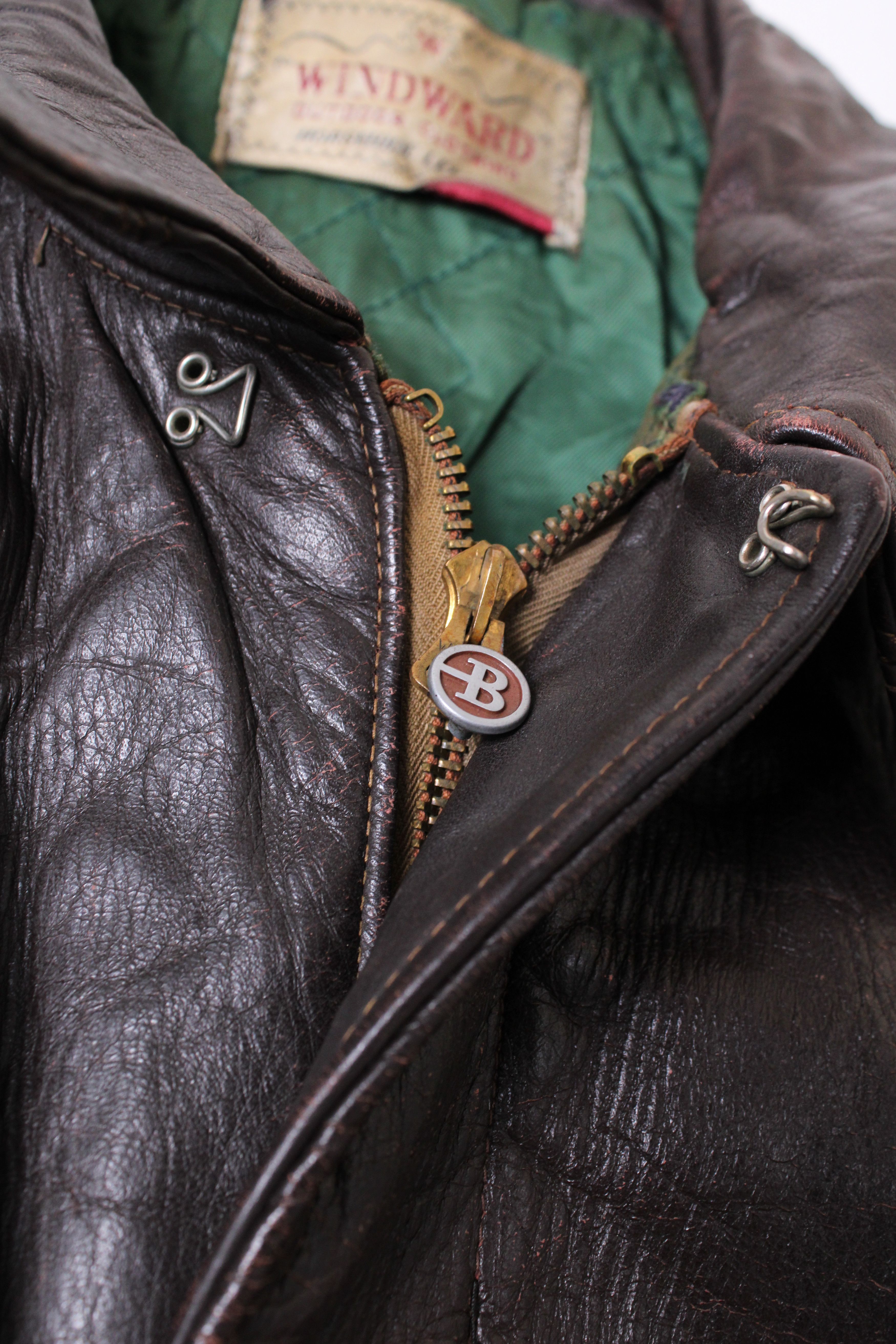 Other VTG 50s Horsehide Leather Jacket Windward Moto Biker Flight Size US M / EU 48-50 / 2 - 5 Thumbnail