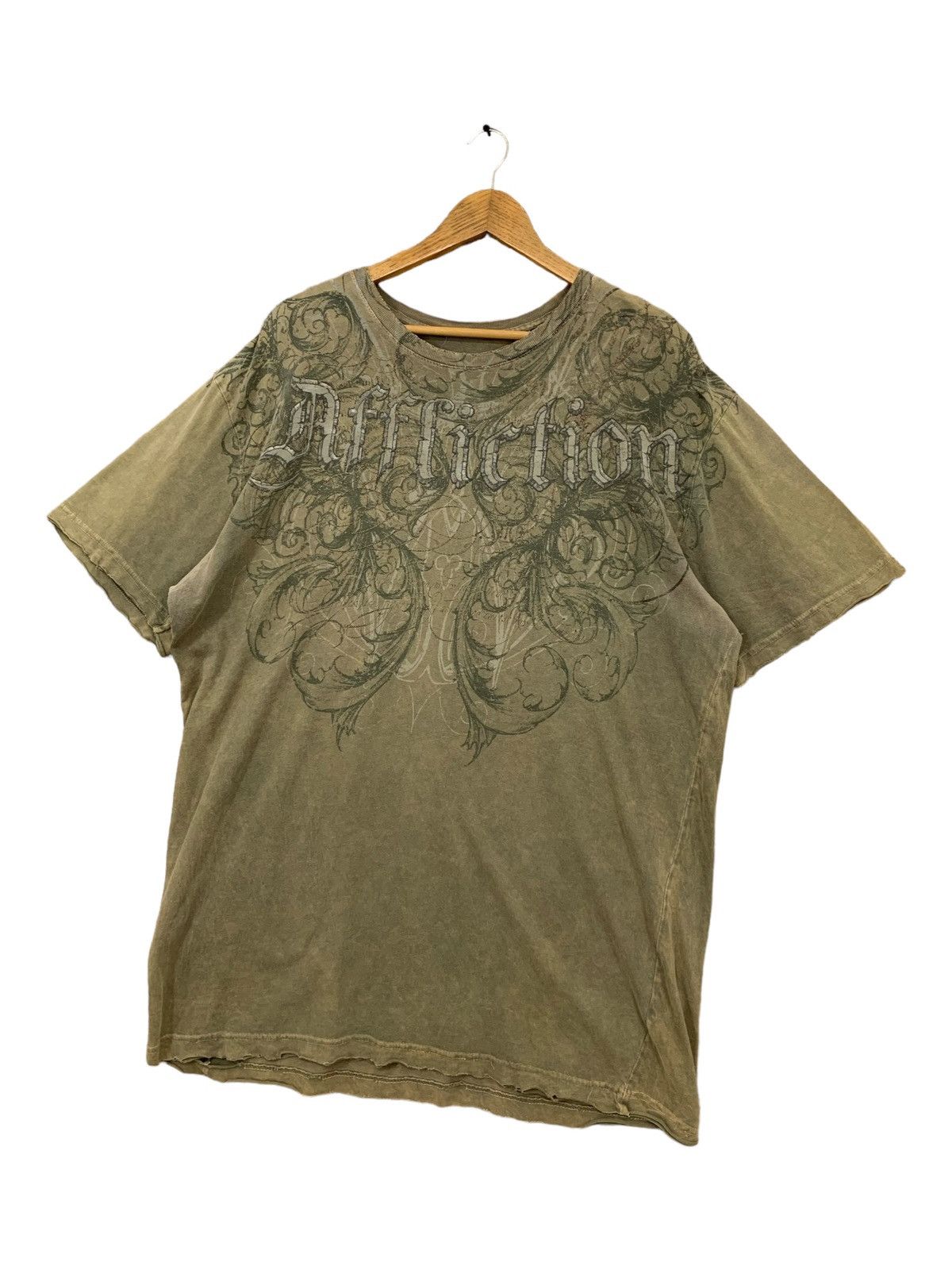 14th Addiction Affliction Distressed Thrash Gothic Punk Angel Wing USA Tee Size US XXL / EU 58 / 5 - 13 Thumbnail
