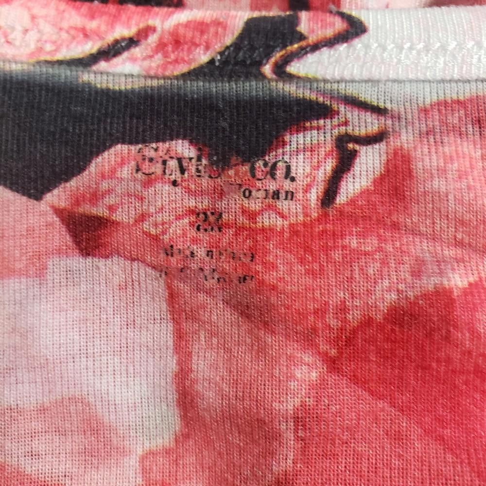 Designer CT680 Style & Co Women's Red Floral Sequined T-shirt 2X Size XXL / US 16-18 / IT 52-54 - 3 Thumbnail
