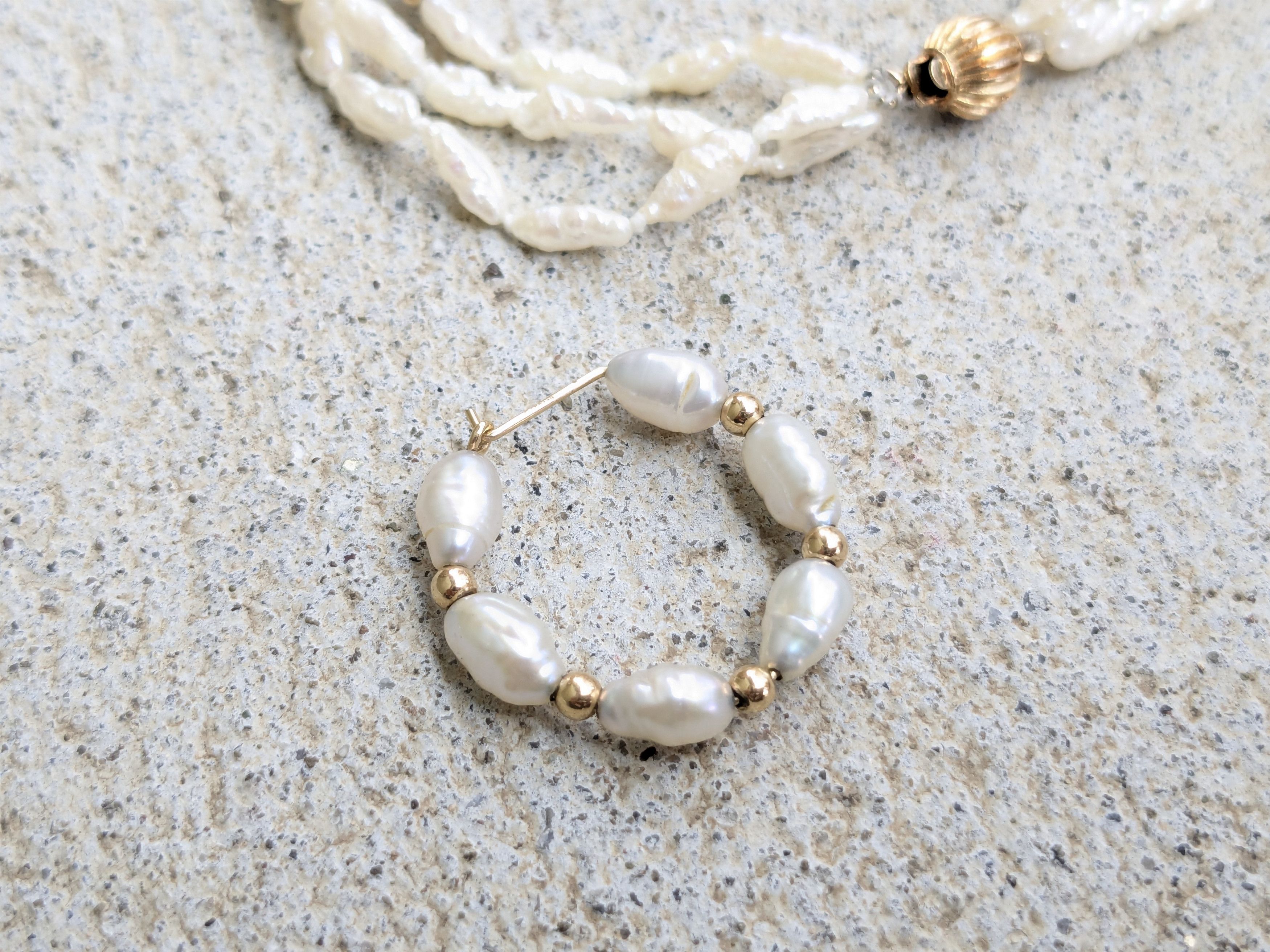 Jewelry × Vintage Gold Baroque Pearl Bracelet 14k 7.75" Size ONE SIZE - 2 Thumbnail