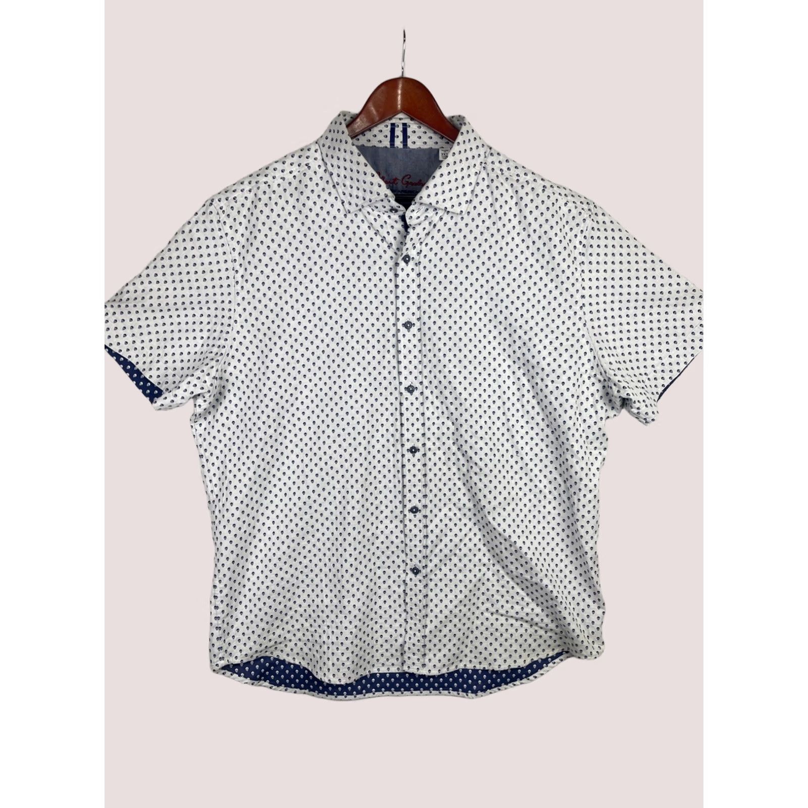 Robert Graham Robert Graham Shirt Mens 3XL Gray Skull Print Button-Down Tailored Fit Shirt Size US XXL / EU 58 / 5 - 1 Thumbnail