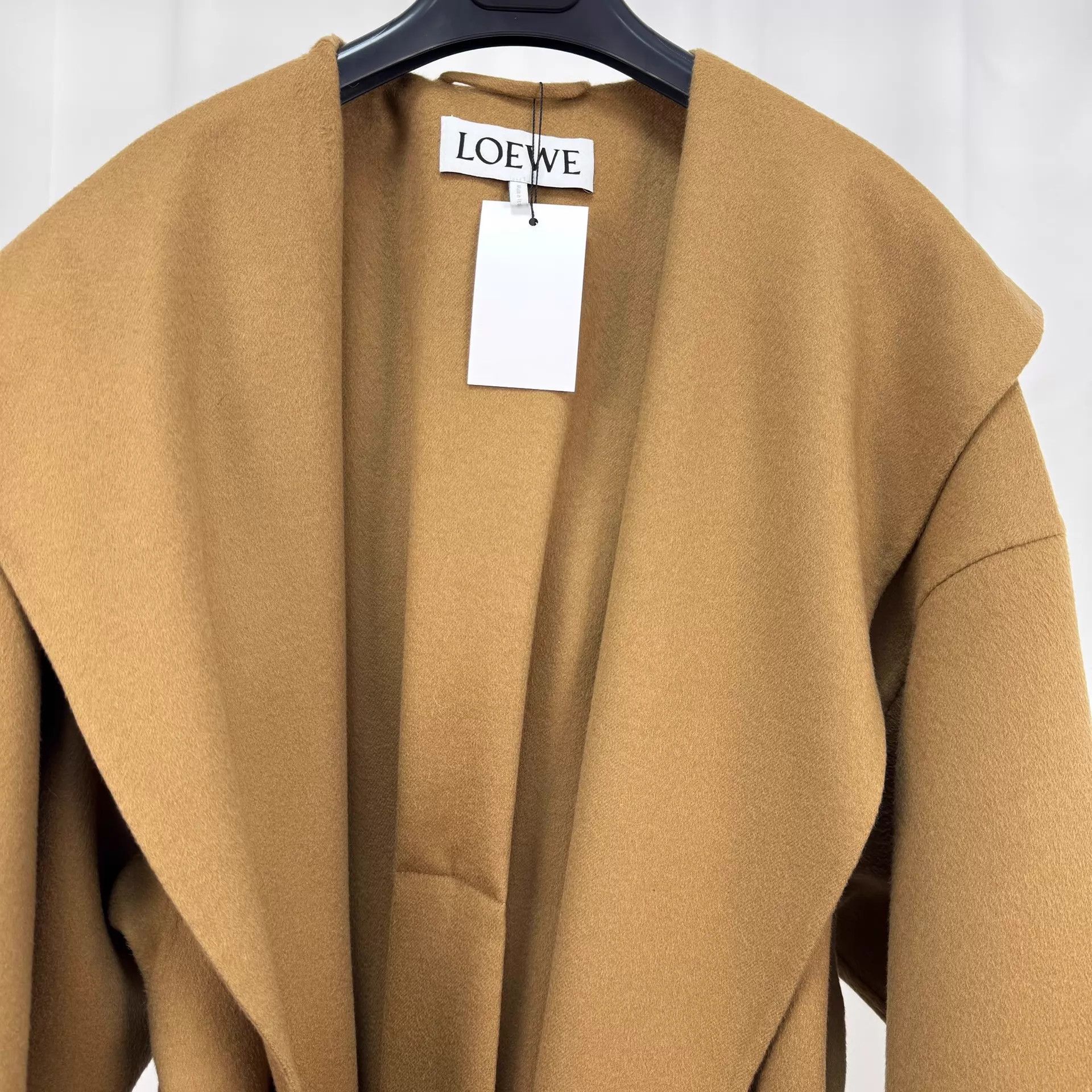 Loewe Loewe Camel Leather Logo Hooded Wool Coat XS Size XS / US 0-2 / IT 36-38 - 3 Thumbnail