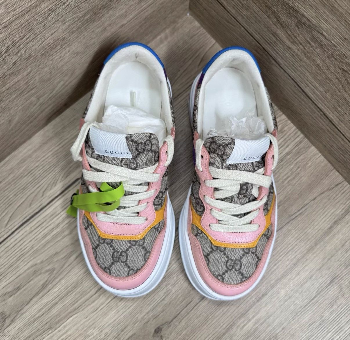 Gucci Gucci Chunky B Pink-Brown Cookie Sneakers J41 Size US 5 / IT 35 - 2 Thumbnail