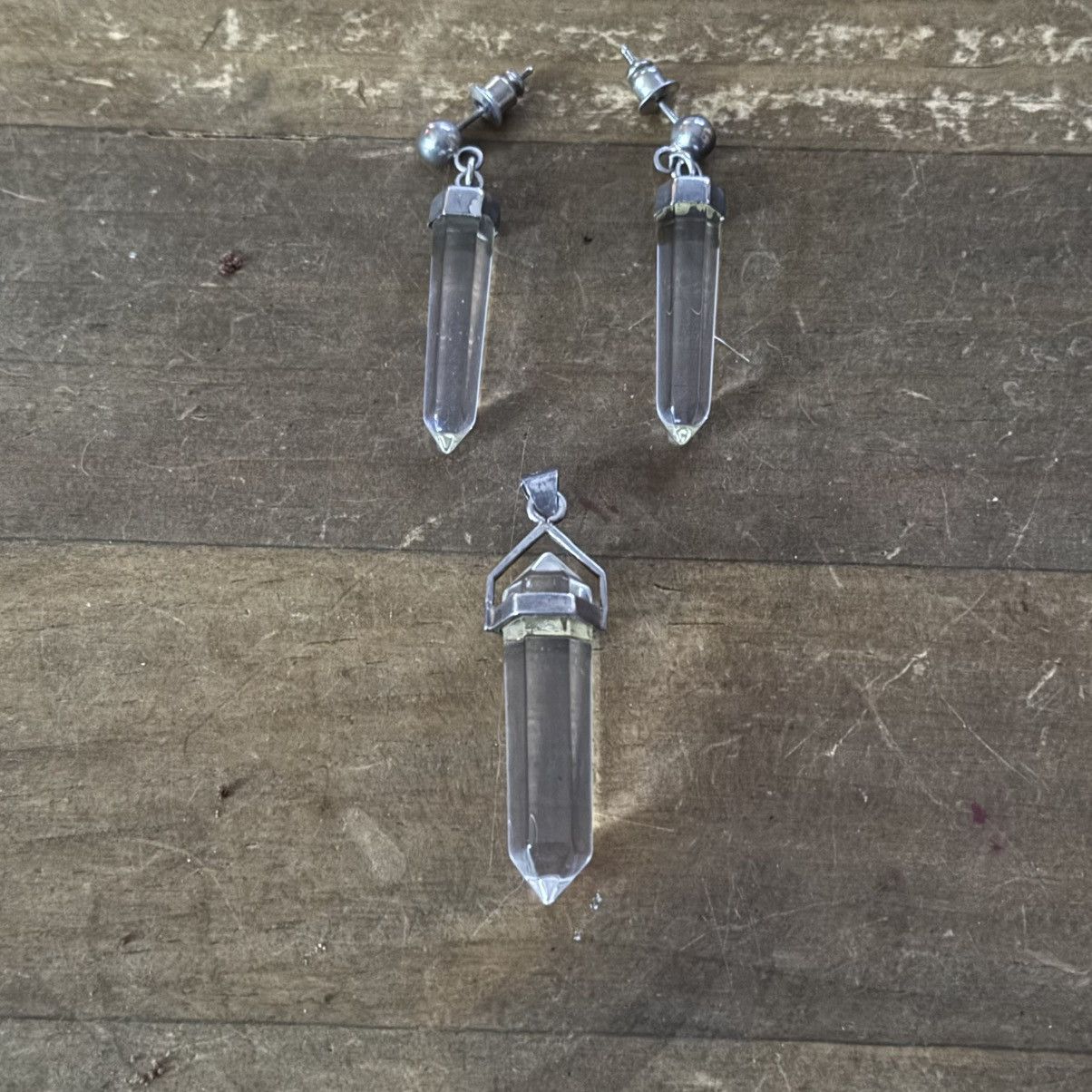 Other Clear crystal point dangle earrings and pendant Size ONE SIZE - 7 Thumbnail