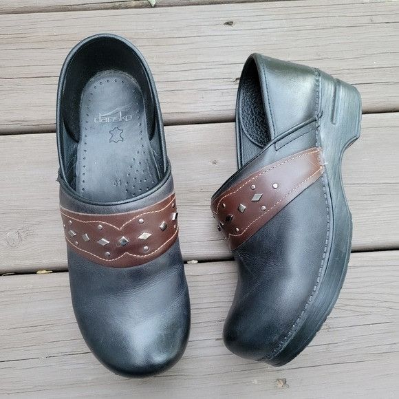 Dansko Dansko Professional Pavan 2 Tone Black Brown Leather Heritag Size US 10.5 / IT 40.5 - 2 Thumbnail