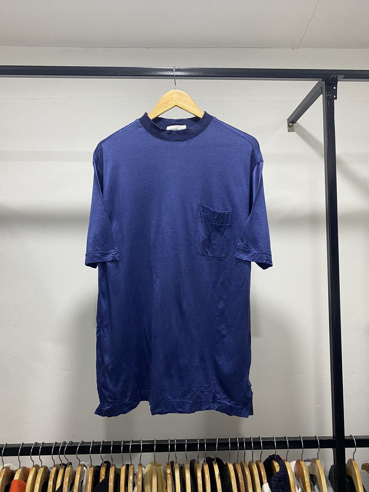 Dior Sick☠️ Christian Dior Mock Neck Jersey 80s Designer Rare Size US L / EU 52-54 / 3 - 1 Thumbnail