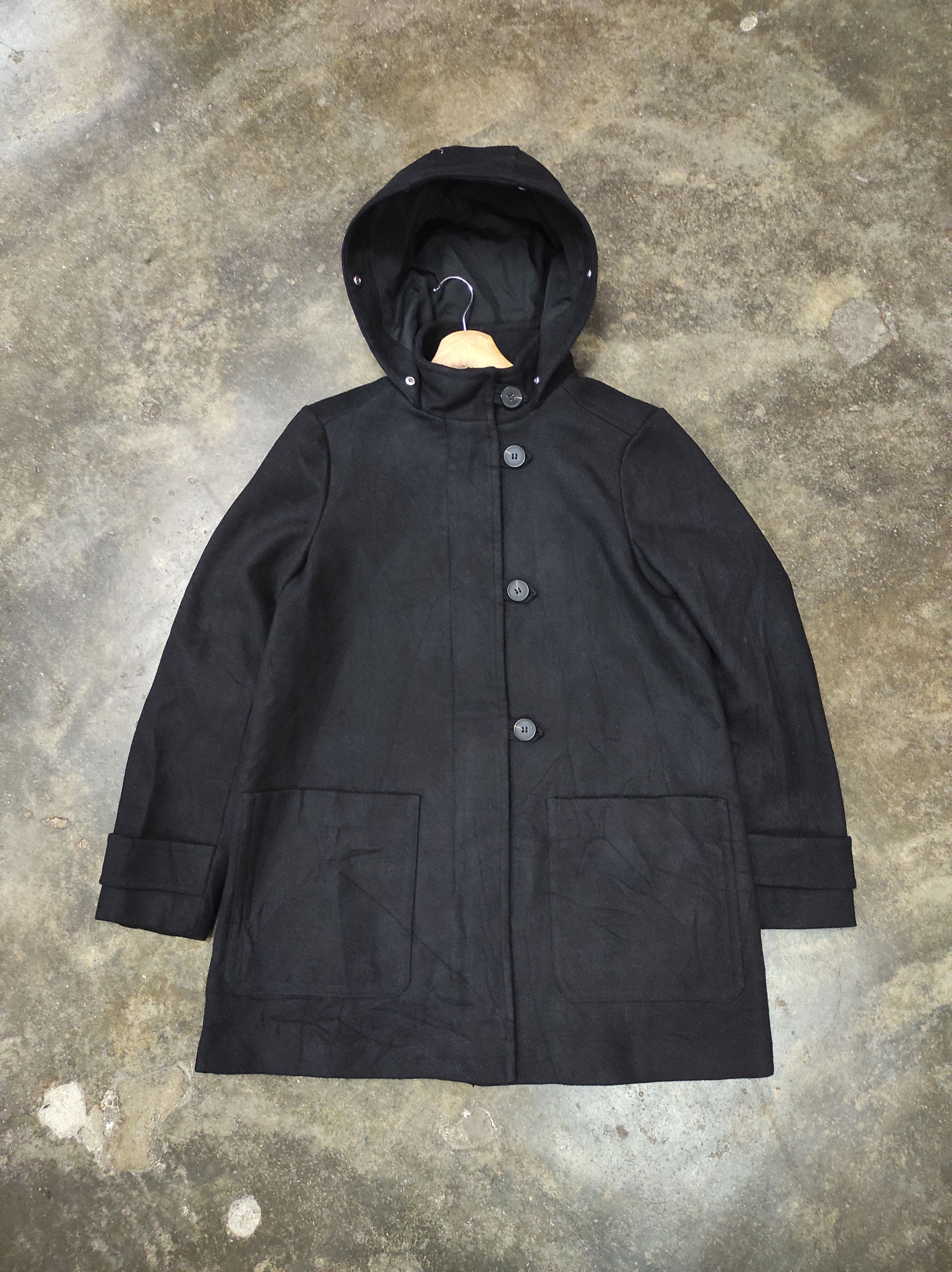 Japanese Brand × Zara ZARA BLACK OVERCOAT LONG JACKET HOODED Size M / US 6-8 / IT 42-44 - 1 Thumbnail