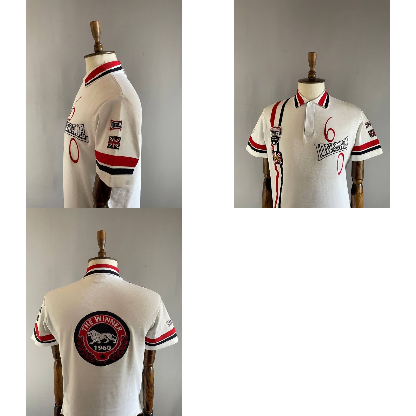 Lonsdale Lonsdale Polo Shirt M White Logo Short Sleeve Shirt Mens Regular Cotton Polo Size US M / EU 48-50 / 2 - 9 Thumbnail