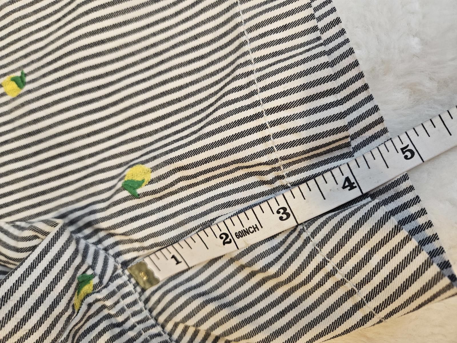 Designer Crown & Ivy Striped Shorts with Fruit Embroidery - Size 10 Size 32" / US 10 / IT 46 - 6 Thumbnail