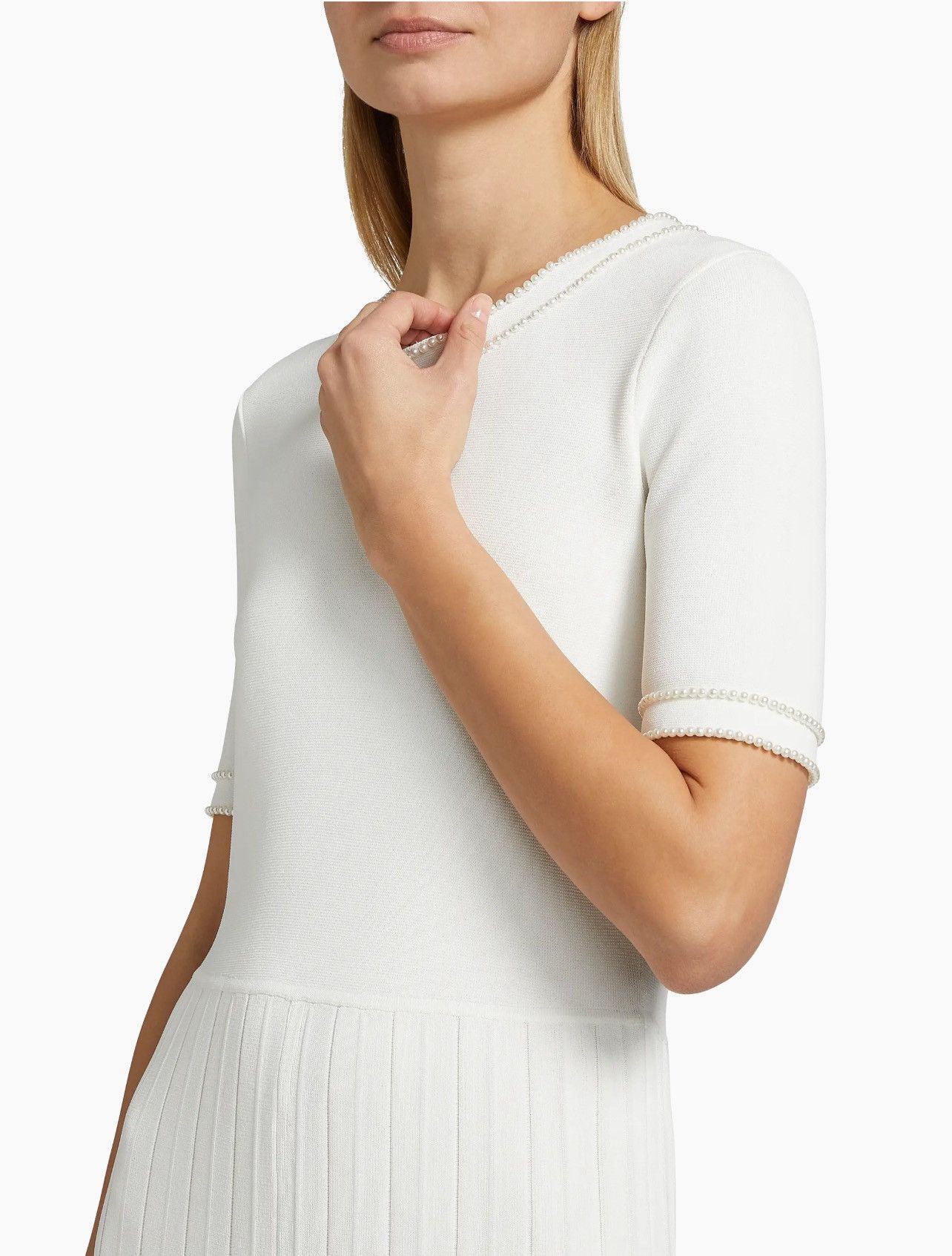 Elie Tahari Elie Tahari Pearl Embellished Knit Midi-Dress size M Size M / US 6-8 / IT 42-44 - 6 Thumbnail