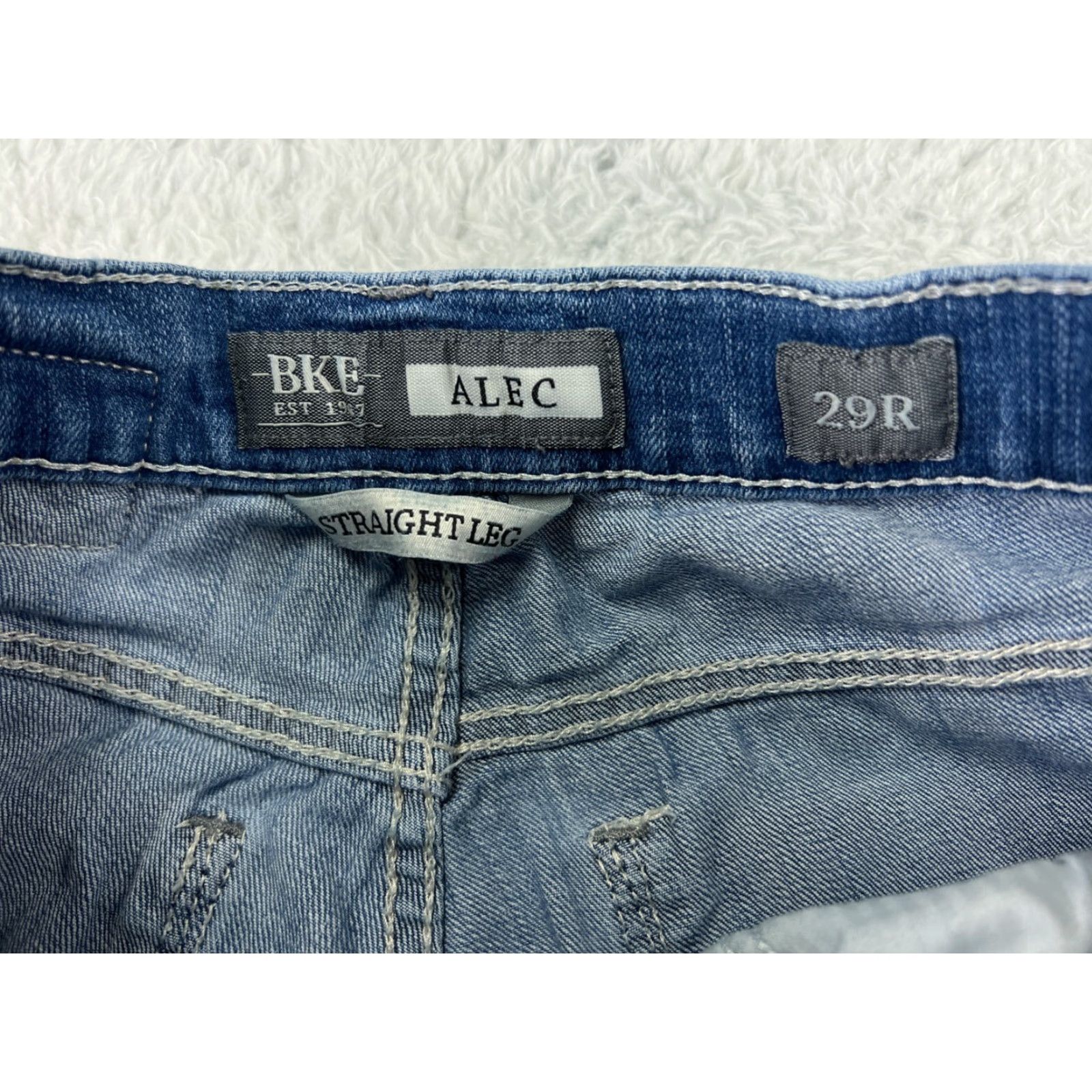 Vintage Buckle Jeans Adult 29 Blue Denim Straight 5-Pocket Bke 27x30 Regular Cotton Buckle Brand Men Pants Size 29 Blue Denim Jeans Size US 29 - 3 Thumbnail