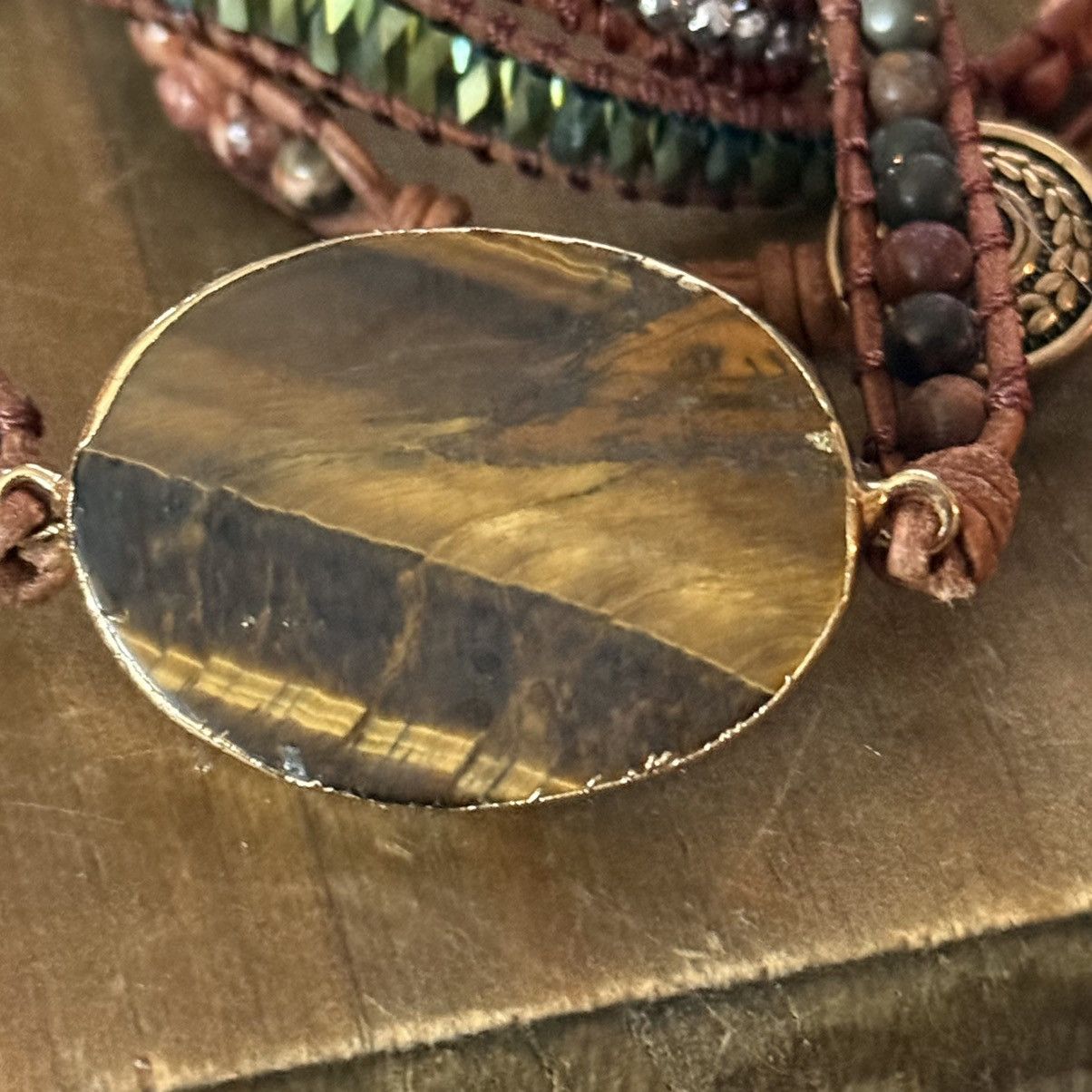 Other Natural Tiger eye & Jasper beaded wrap bracelet Size ONE SIZE - 4 Thumbnail