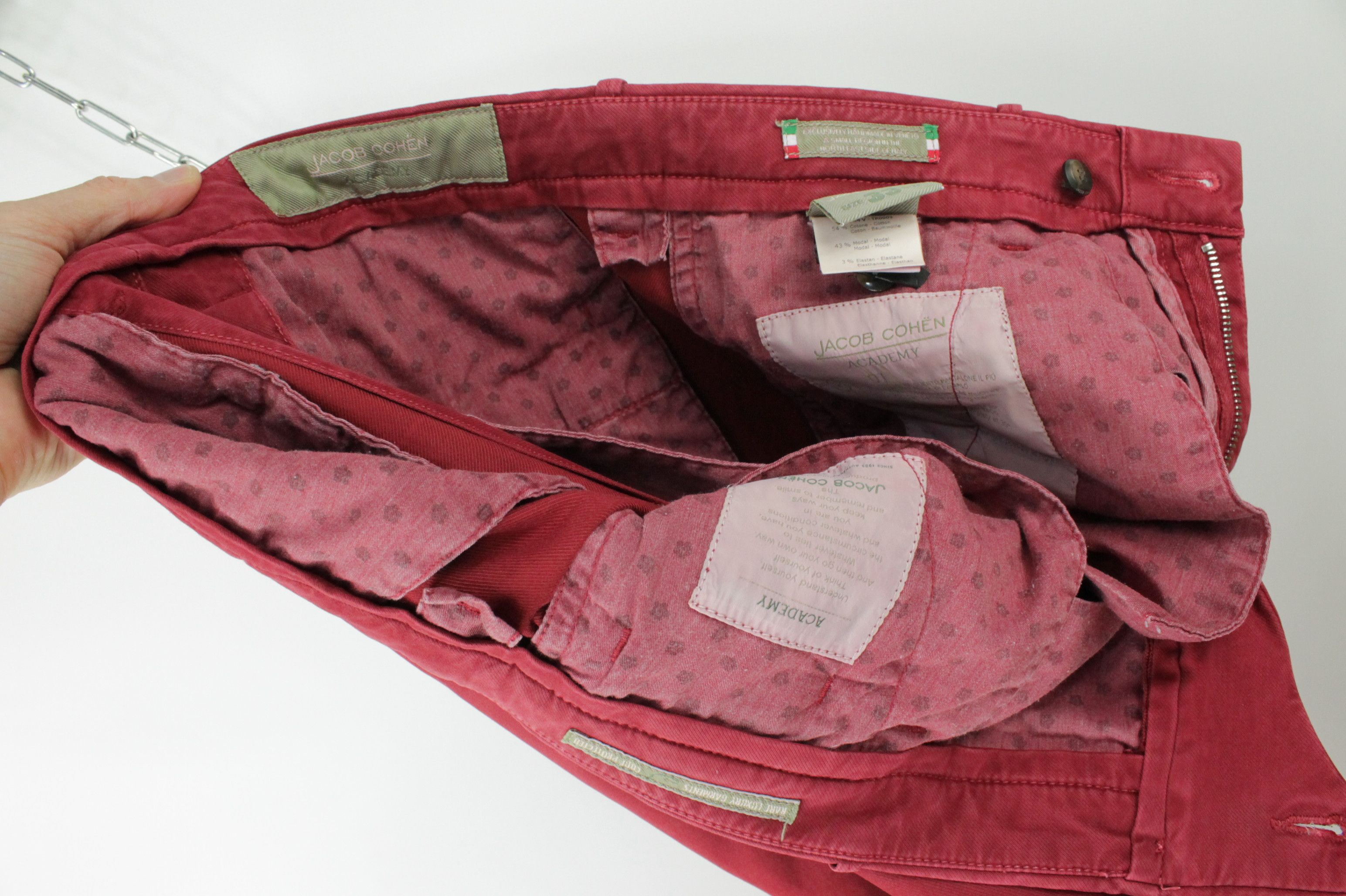 Jacob Cohen Jacob Cohen Bobby Comfort Slim Fit Red Chino Pants Size US 33 - 9 Thumbnail