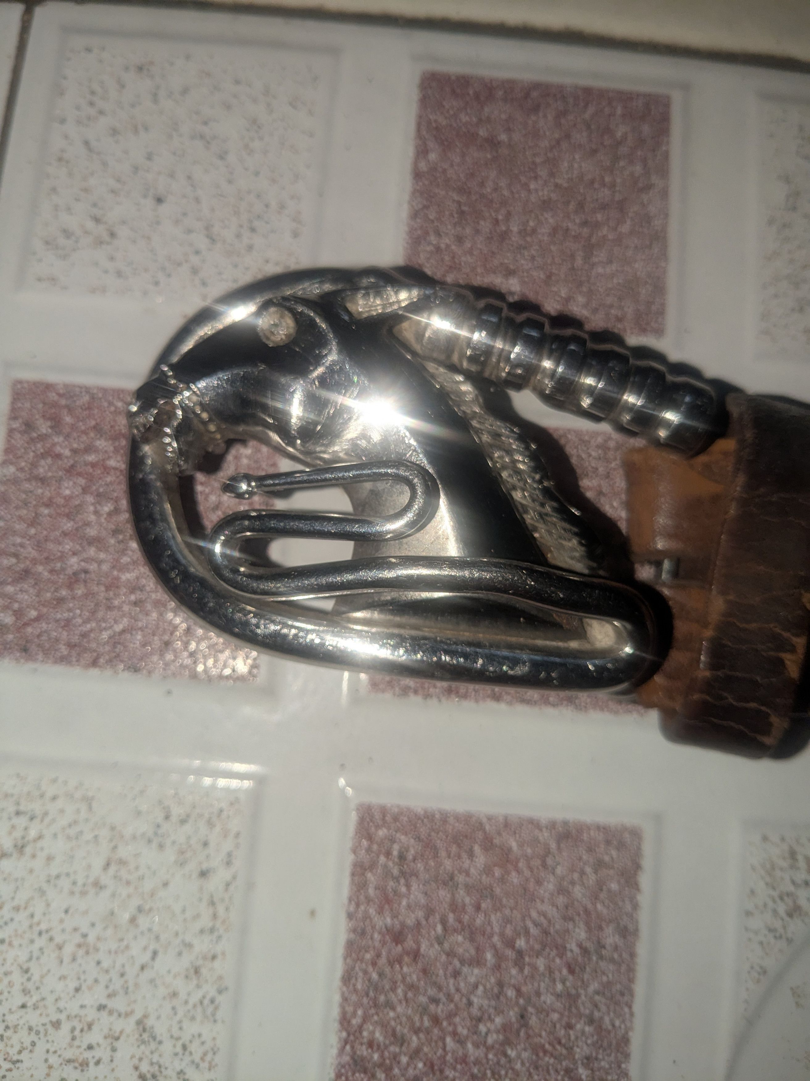 Vintage Stainless vintage 1950's horse face belt buckle vintage Size ONE SIZE - 2 Thumbnail