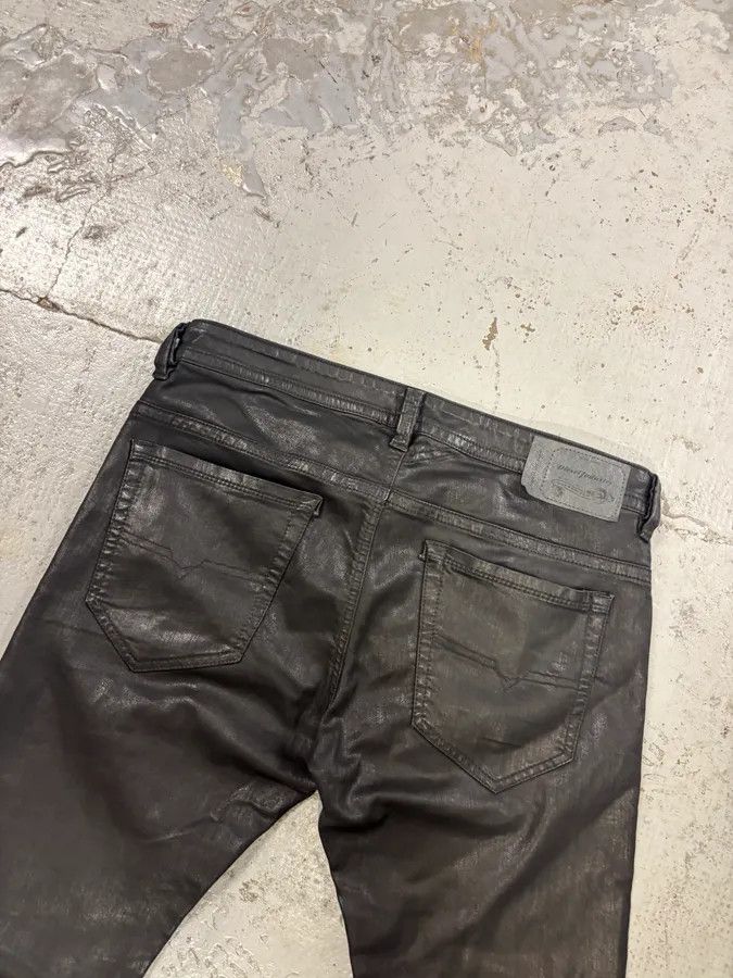Diesel Diesel Black Waxed Avant-Garde Jeans Size US 33 - 7 Thumbnail