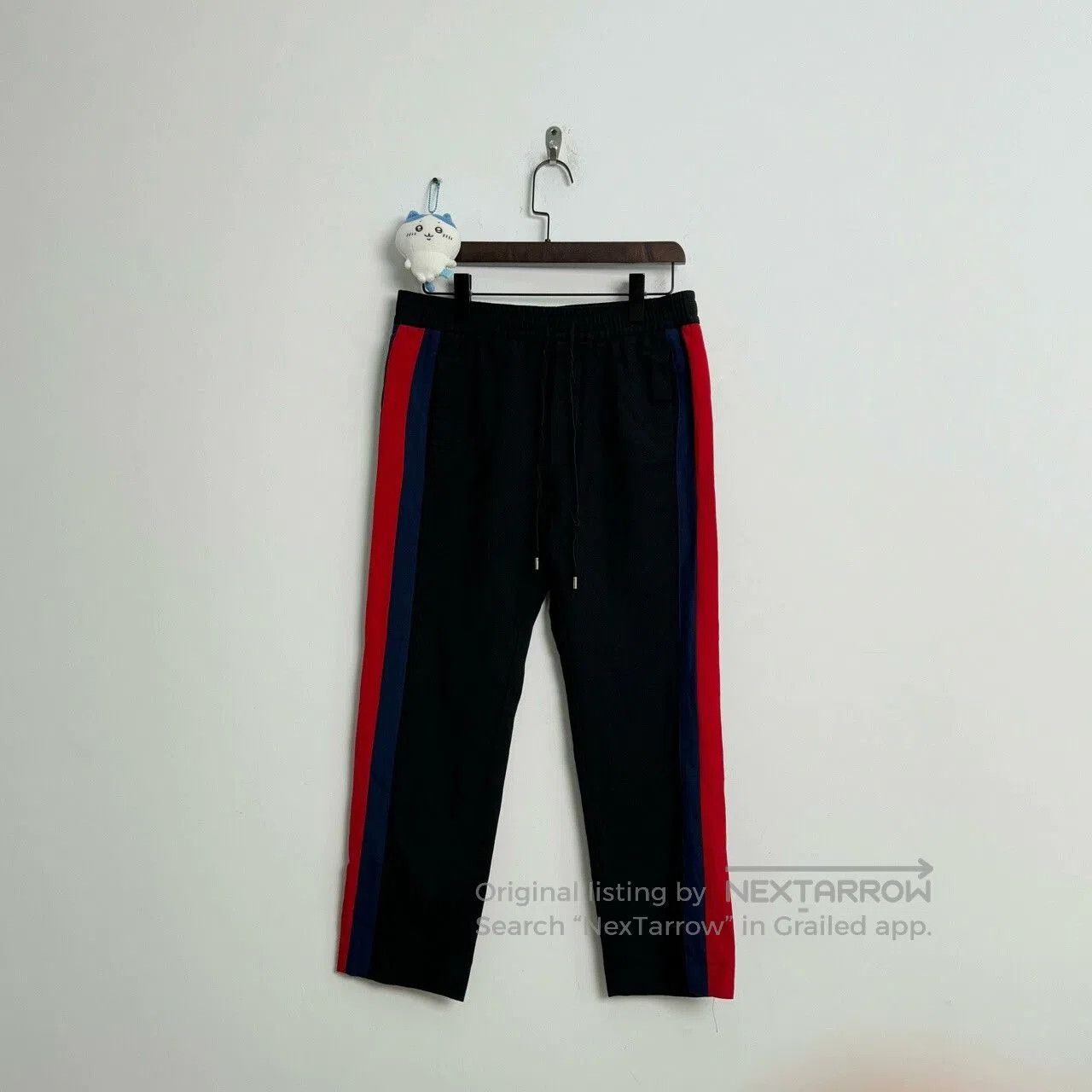 Gucci Red and Blue Striped Trousers.