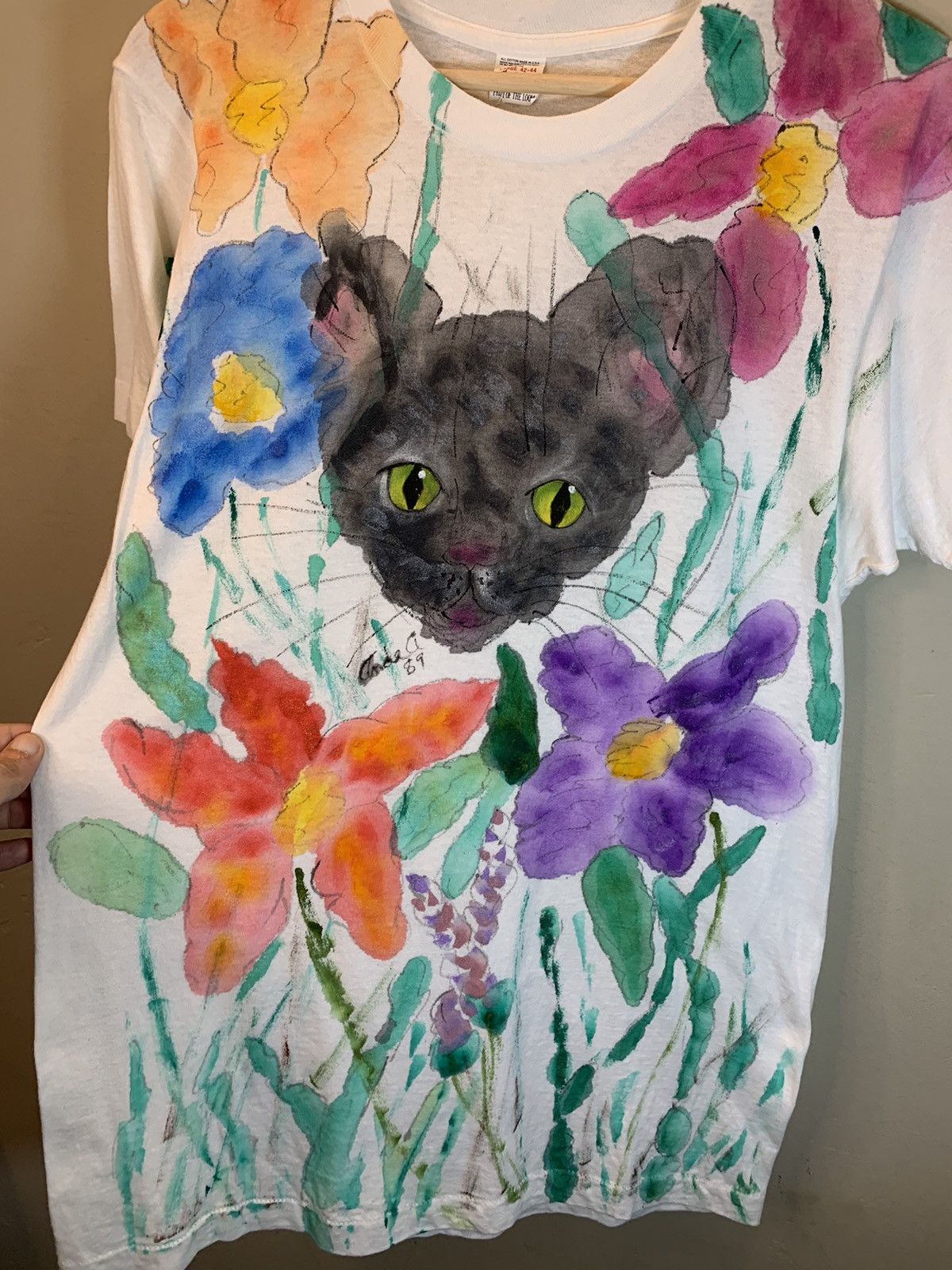 Vintage *RARE* Vintage 80’s Kitty Cat Garden 1/1 Single Stitch Shirt Size US L / EU 52-54 / 3 - 2 Thumbnail