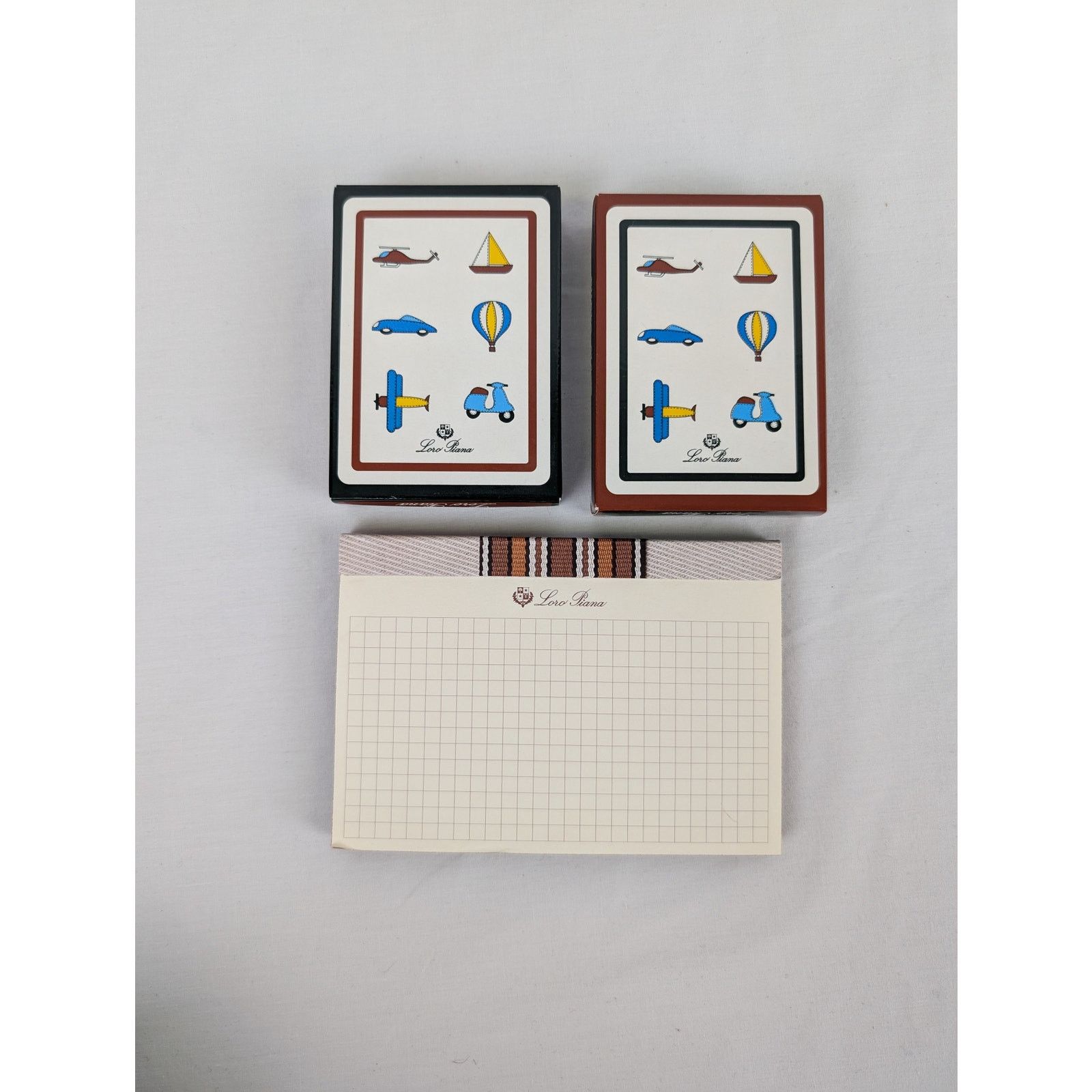 Loro Piana o1rshd1 Size: OS / Stripe canvas pouch Playing Cards Beige Size ONE SIZE - 6 Thumbnail