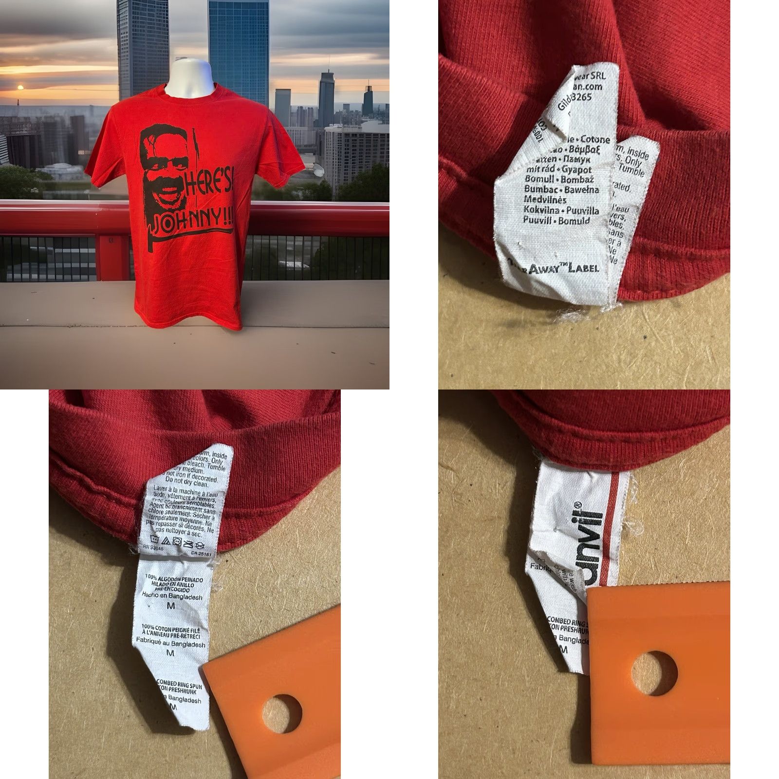 Anvil VINTAGE The Shining Here’s Johnny Movie Shirt Unisex Adults M Red Jack Nicholson Kubrick Graphic Tee Size US M / EU 48-50 / 2 - 8 Thumbnail